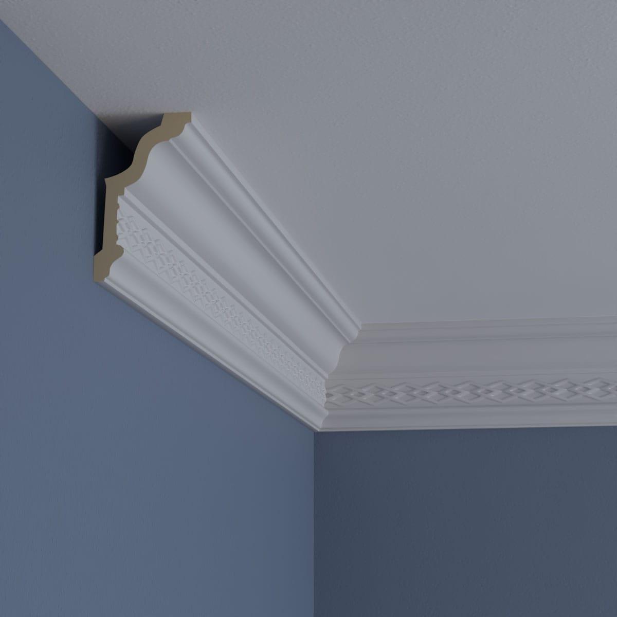 4 1/8"H x 2 3/8"P x 4 7/8"F x 94 1/2"L, (2 3/4" Repeat), Robin Crown Moulding