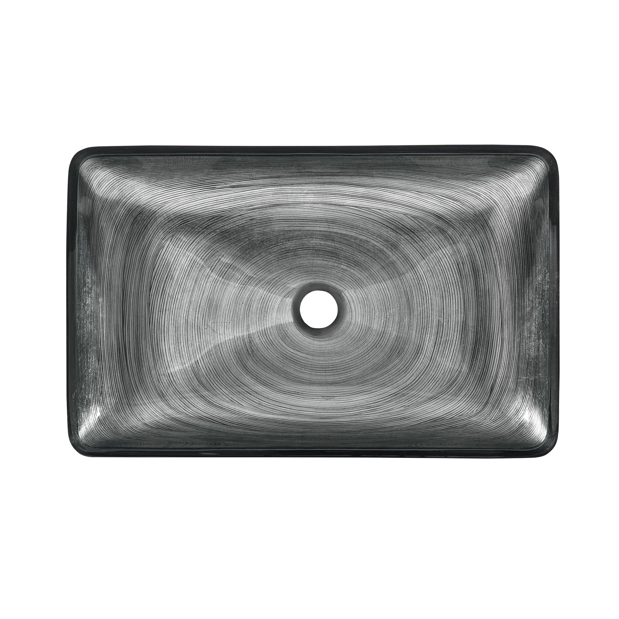 Cascade Rectangular Glass Vessel Sink with Faucet