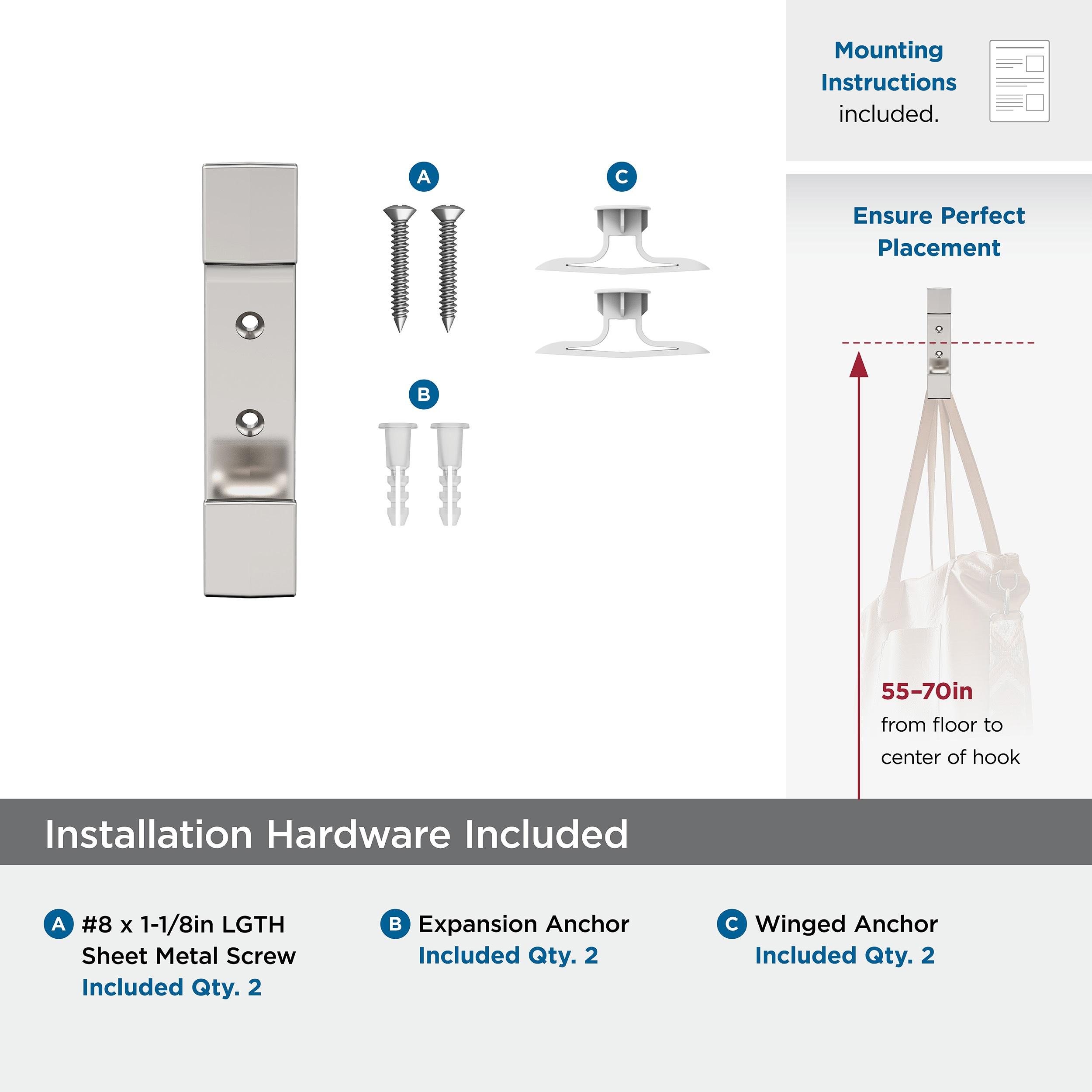 Bray Contemporary Double Prong Decorative Wall Hook