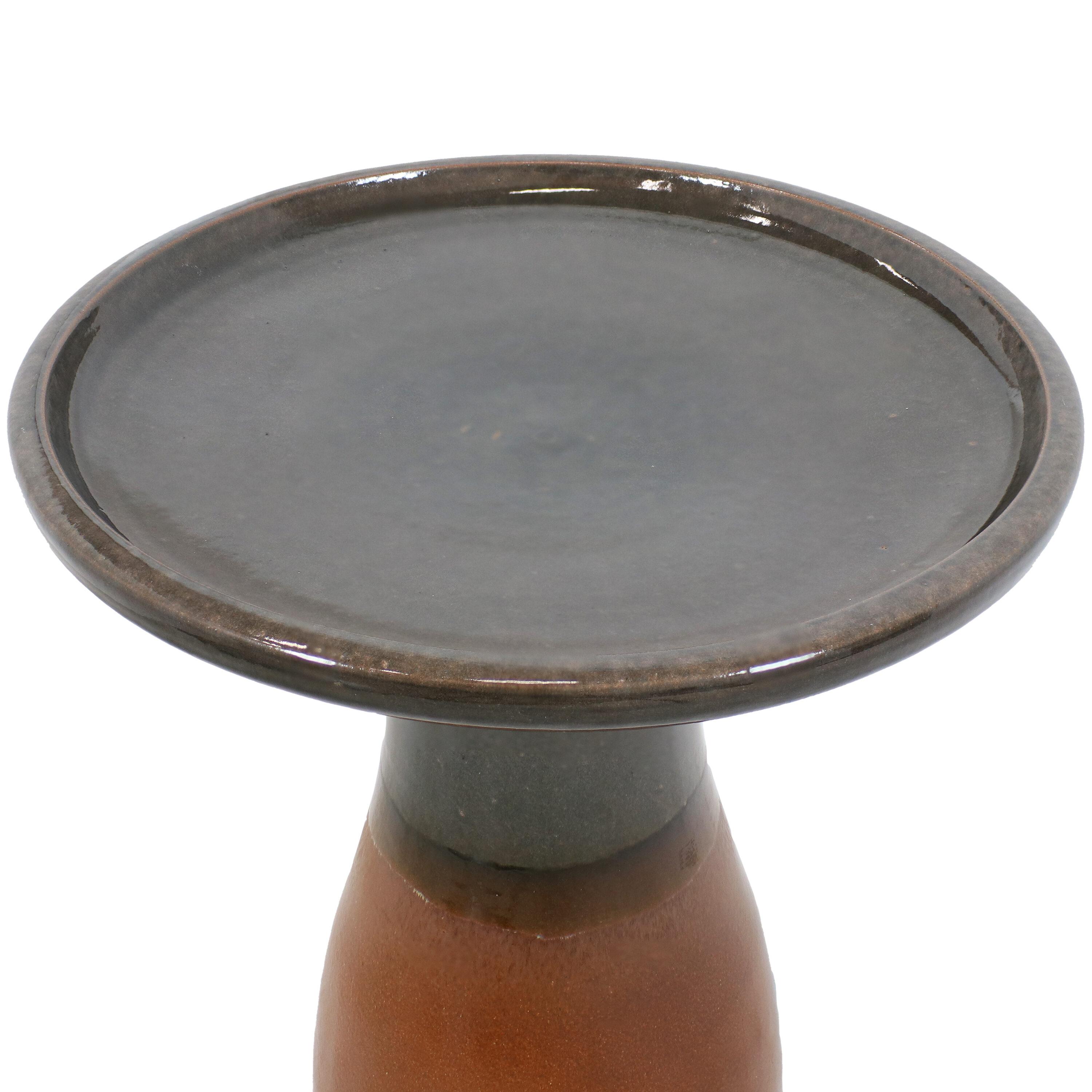 Sunnydaze Outdoor Weather-Resistant Smooth Glaze Ceramic Subtle Transitions Garden Bird Bath - Dusty Rose