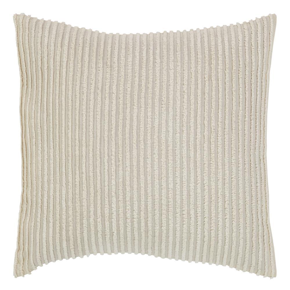 Better Trends Jullian Collection 100% Cotton Tufted Pillow Sham with Stripe Pattern Machine Washable Pillow Cover