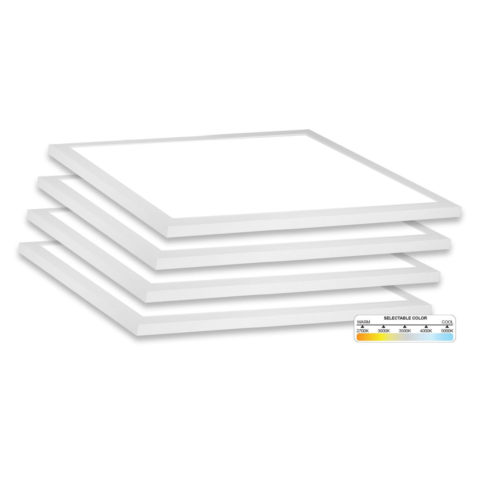 NUWATT NUWATT 4 Pack, 1x1 Flat Panel LED Square Light, 5CCT 2700K/3000K/3500K/4000K/5000K Selectable, 1500LM 18W, Internal Driver, Dimmable, 120V, CRI90, 12" Inch Square Surface Mount Ceiling Light, 1" Thick (Set of 4)