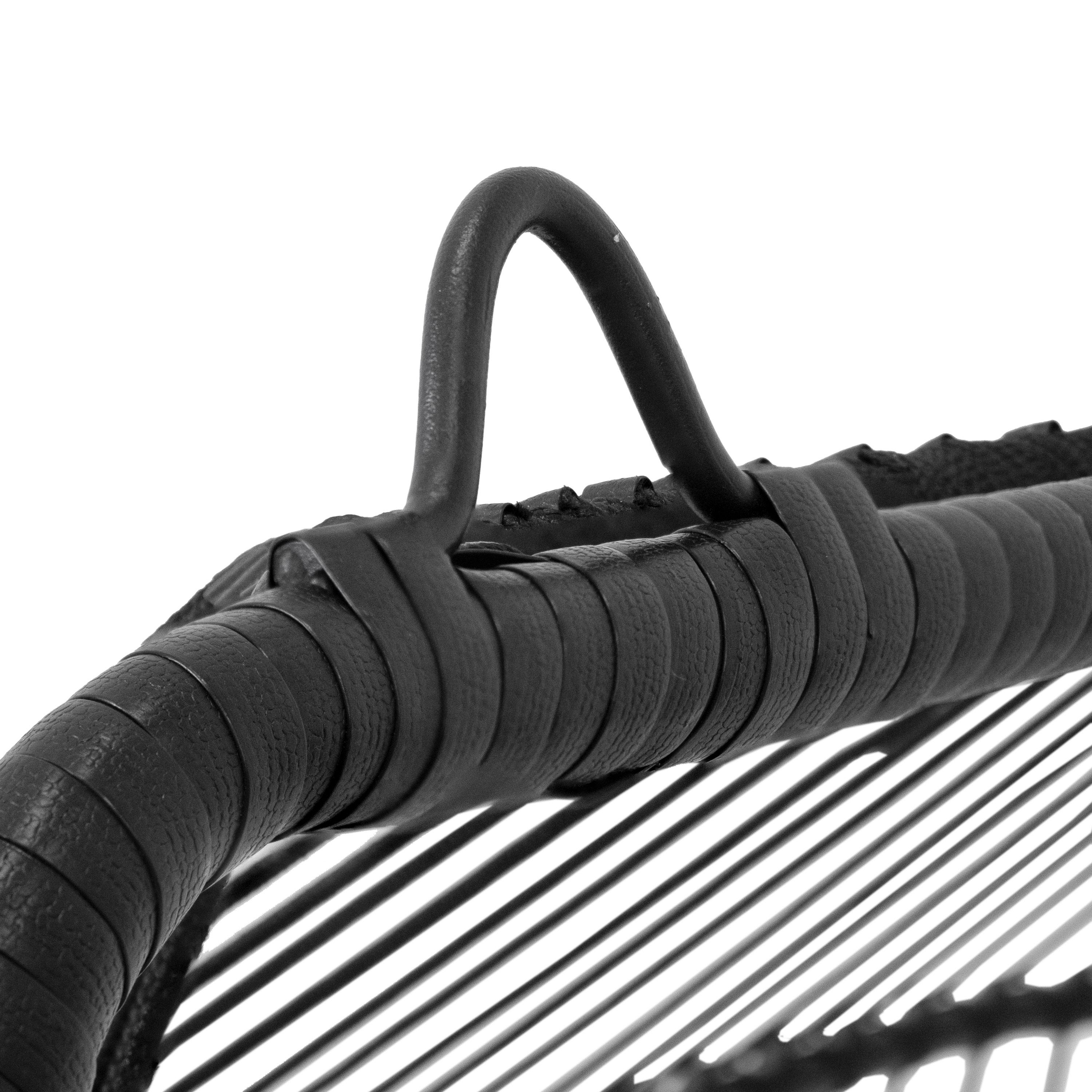 Sunnydaze Outdoor Andrei Hanging Double Egg Chair with Cushion and Headrests - Dark Gray