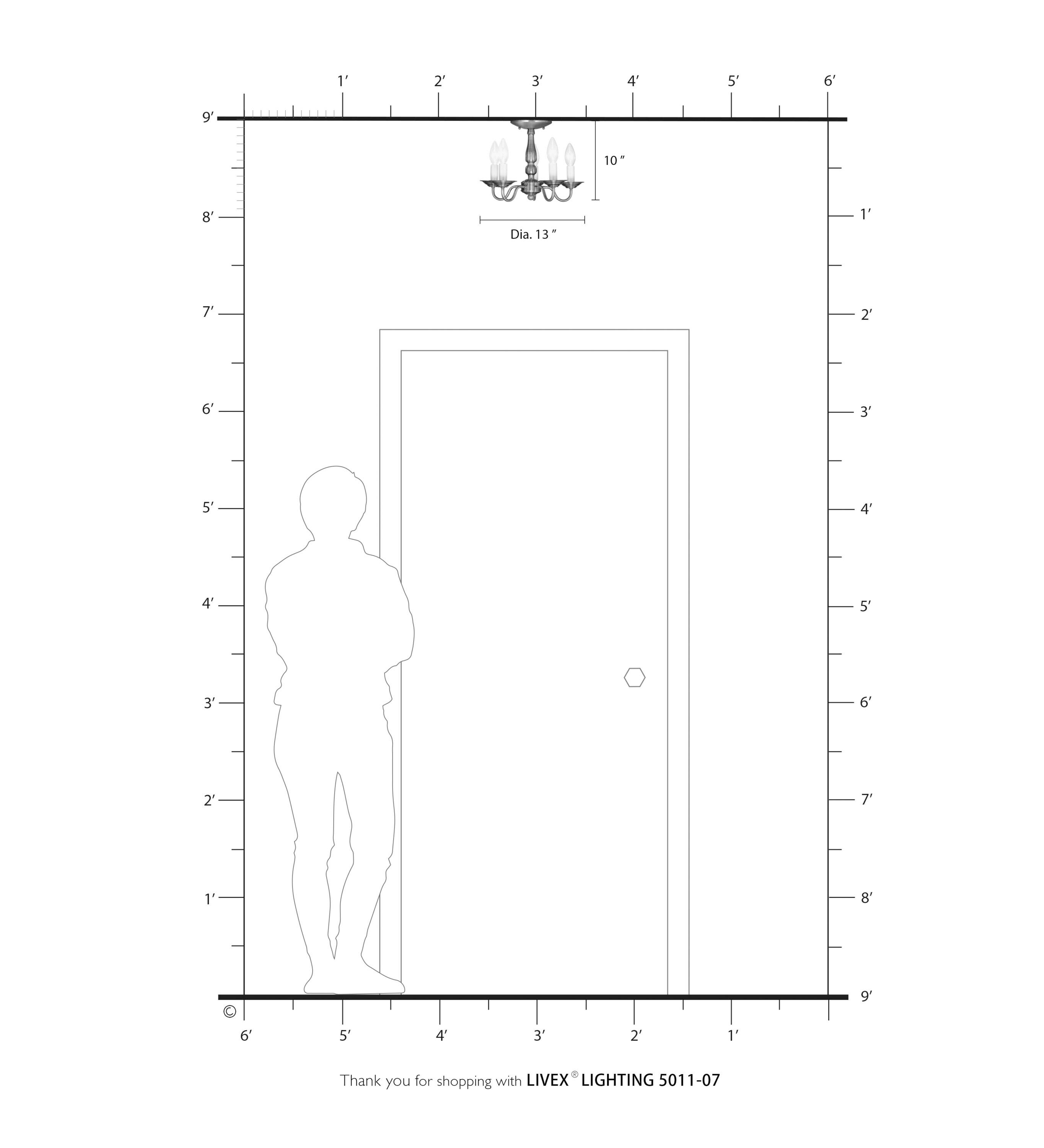 Livex Lighting Williamsburgh 5 - Light Chandelier in  Bronze