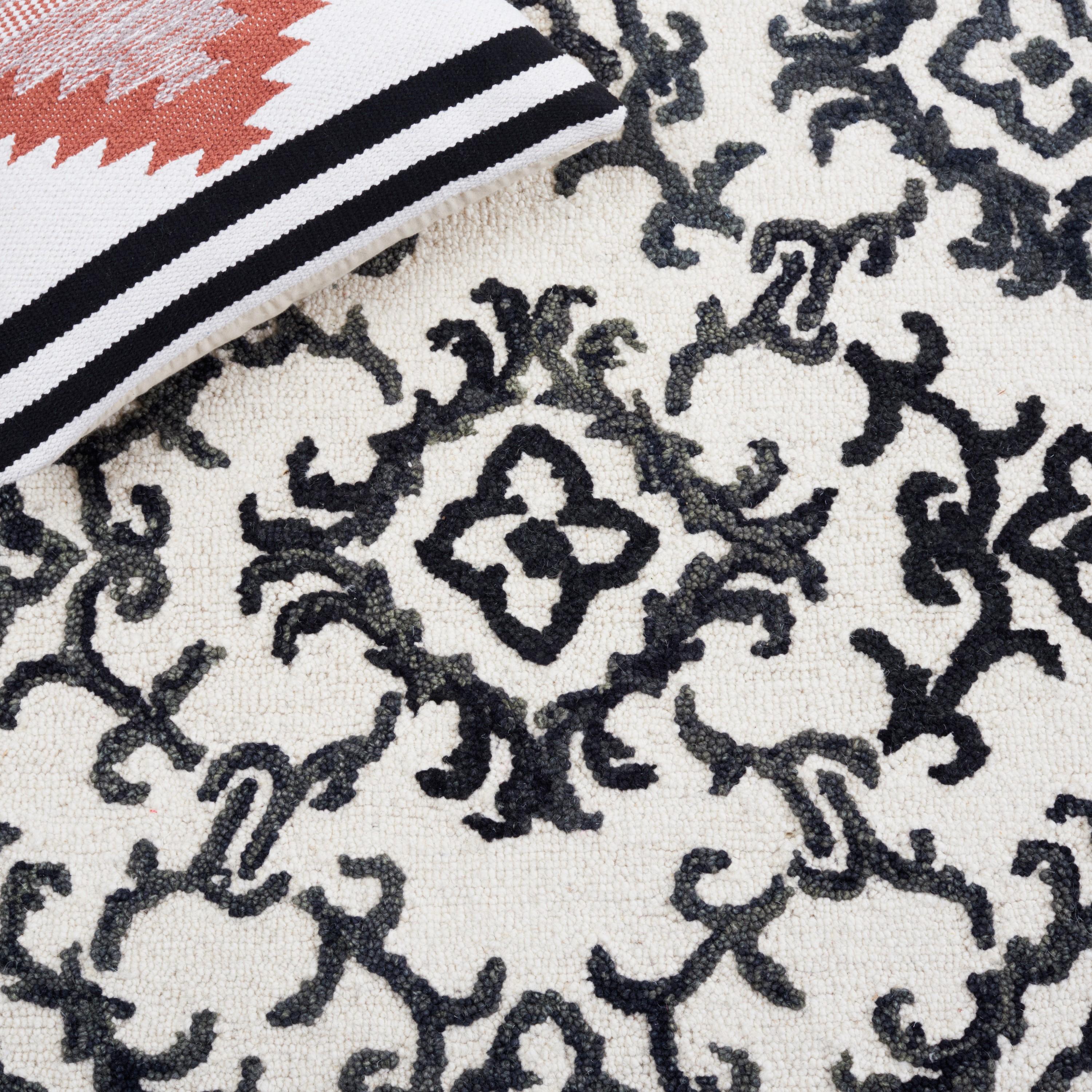 Blossom BLM104 Hand Tufted Area Rug - Ivory/Black - 8'x10' - Safavieh.