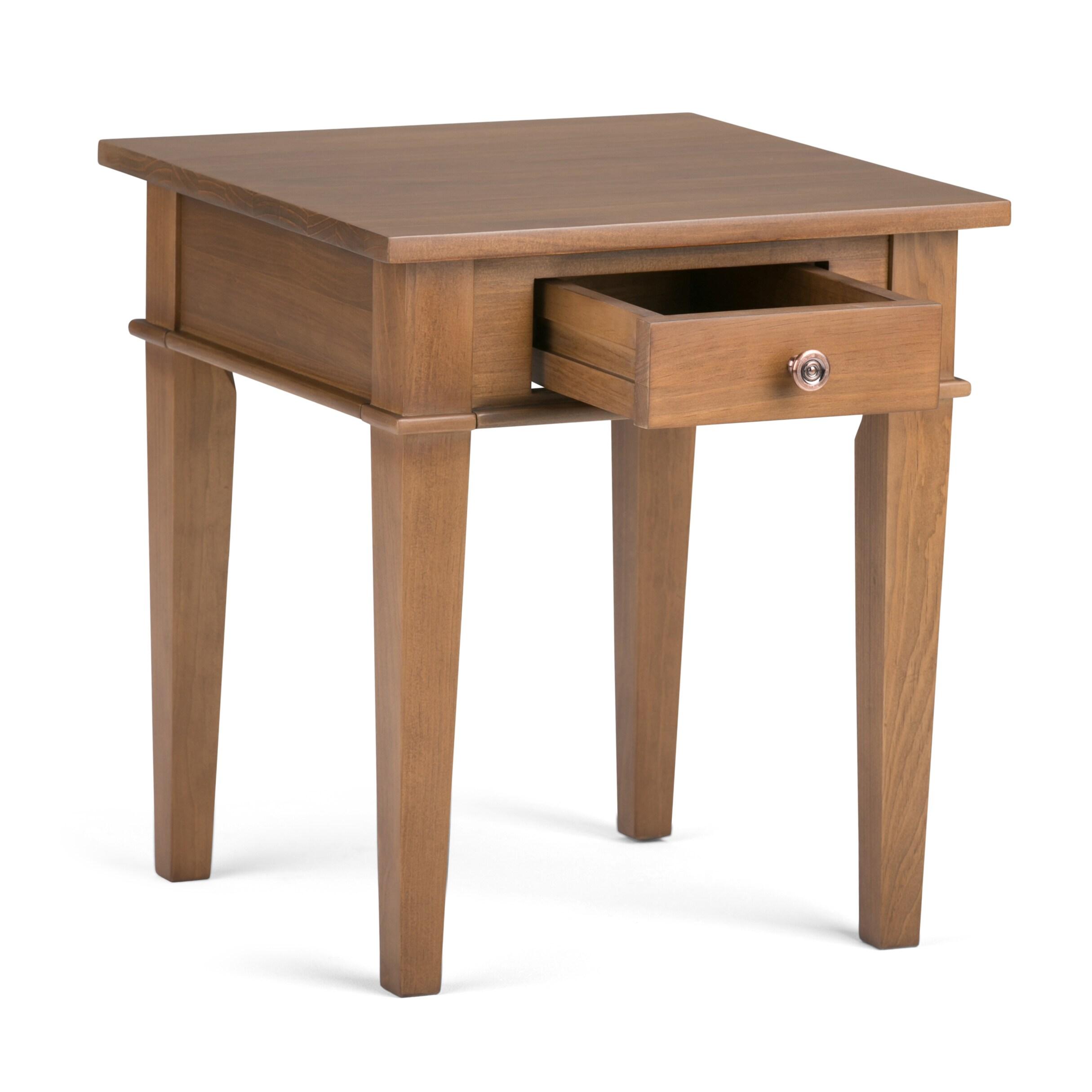 Carlton Solid Wood Top End Table with Storage