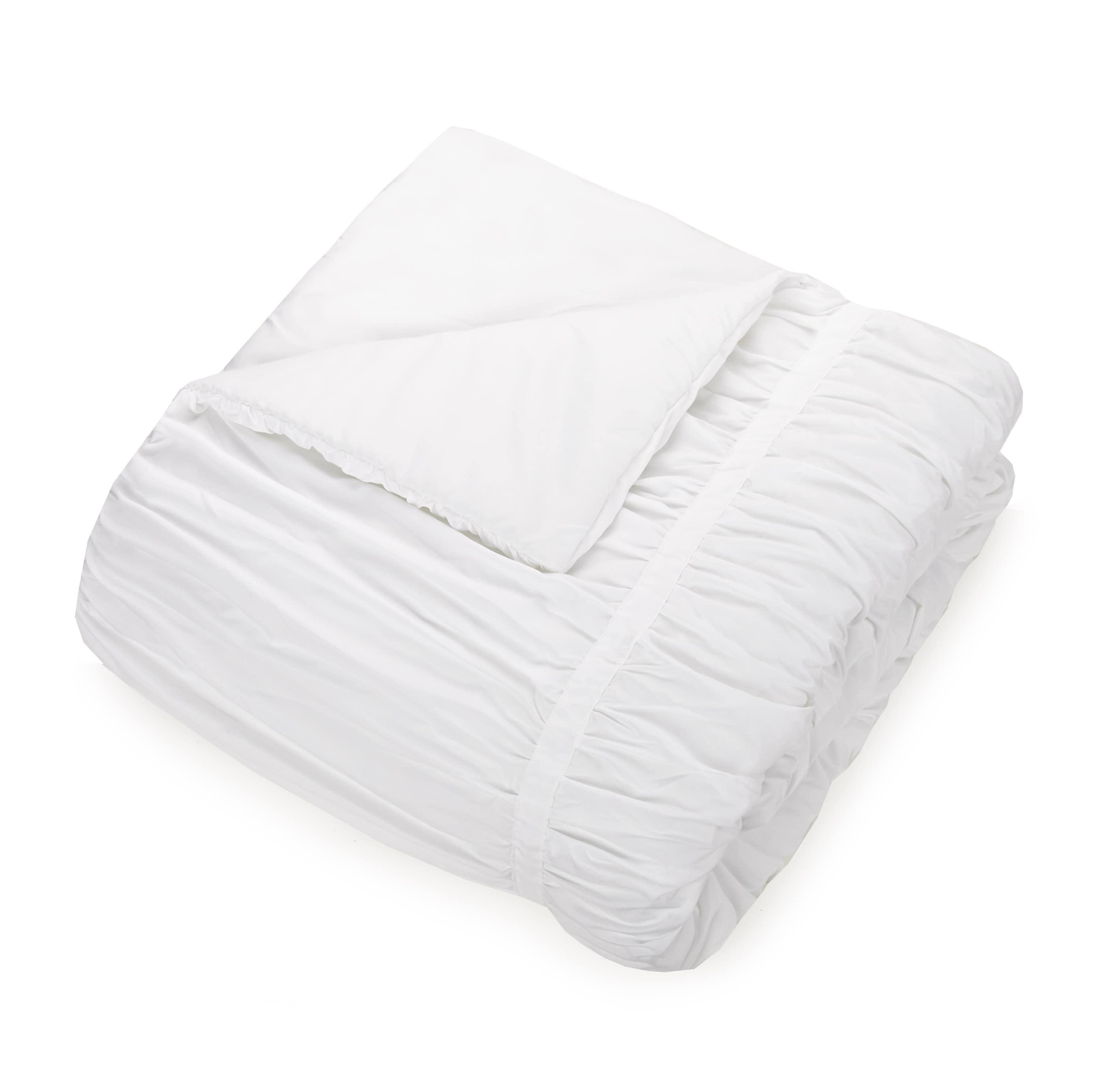 Emily Texture (White) 2-Piece Comforter Set, Ruched All Seasons Bedding, Machine Washable - Twin/Twin XL Size