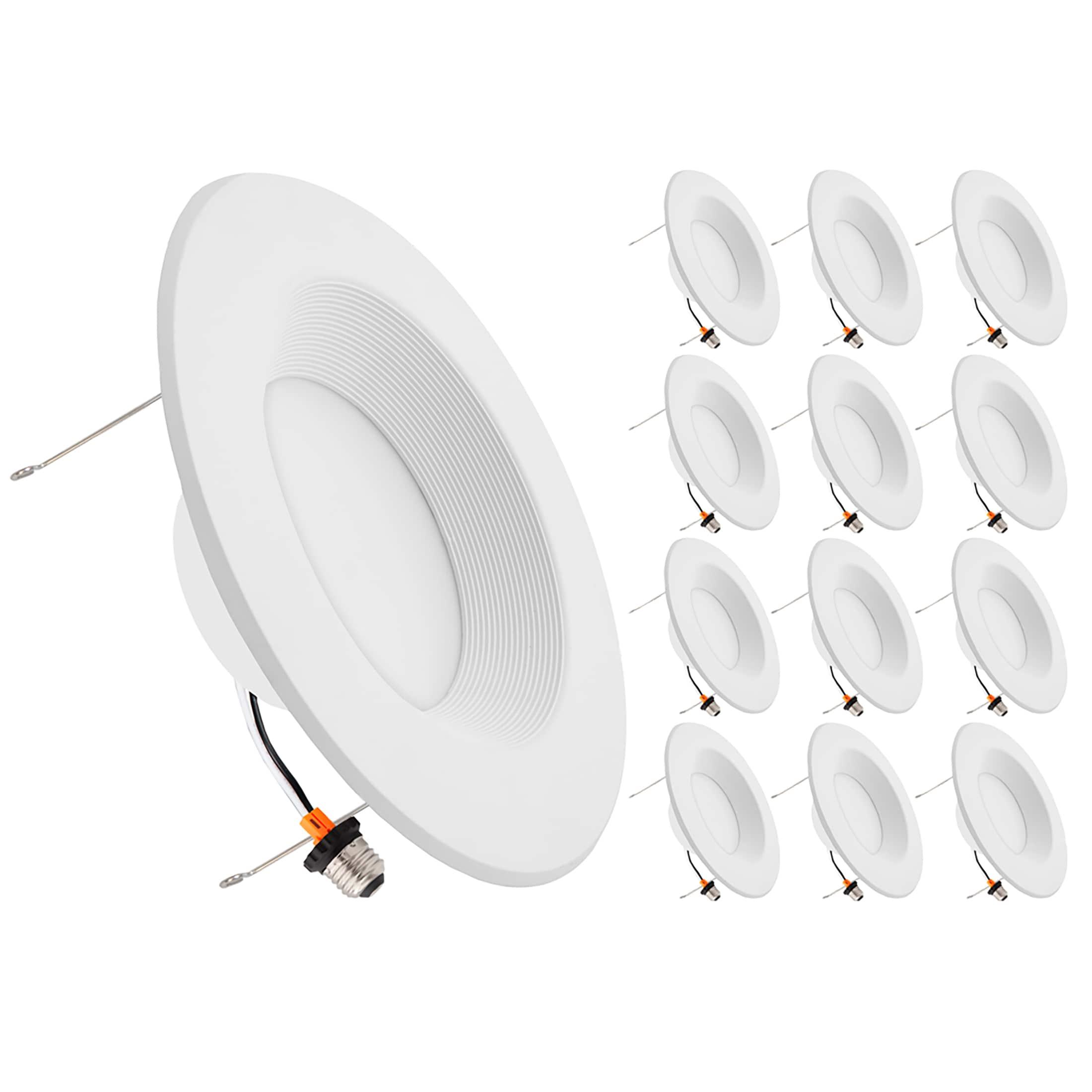 Maxxima 12 Pack 5 in. & 6 in. 5 CCT Retrofit Recessed LED Downlight - 1300 Lumens, E-26 Quick Connect, Dimmable, Color Selectable 2700K-5000K (2700K/3000K/3500K/4000K/5000K), Ideal for Contractors