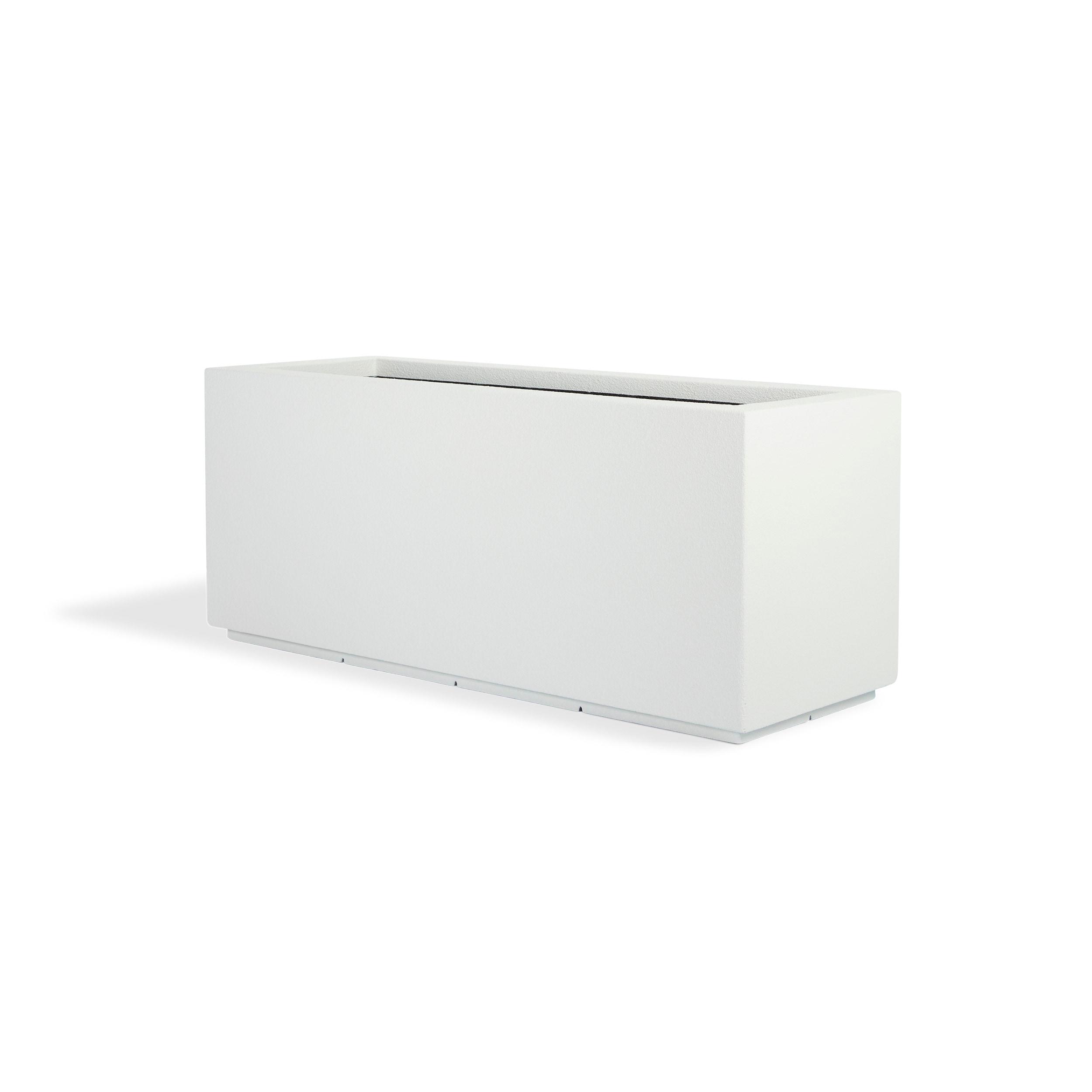 Extra Large White Composite Modern Outdoor Planter with Drainage Holes