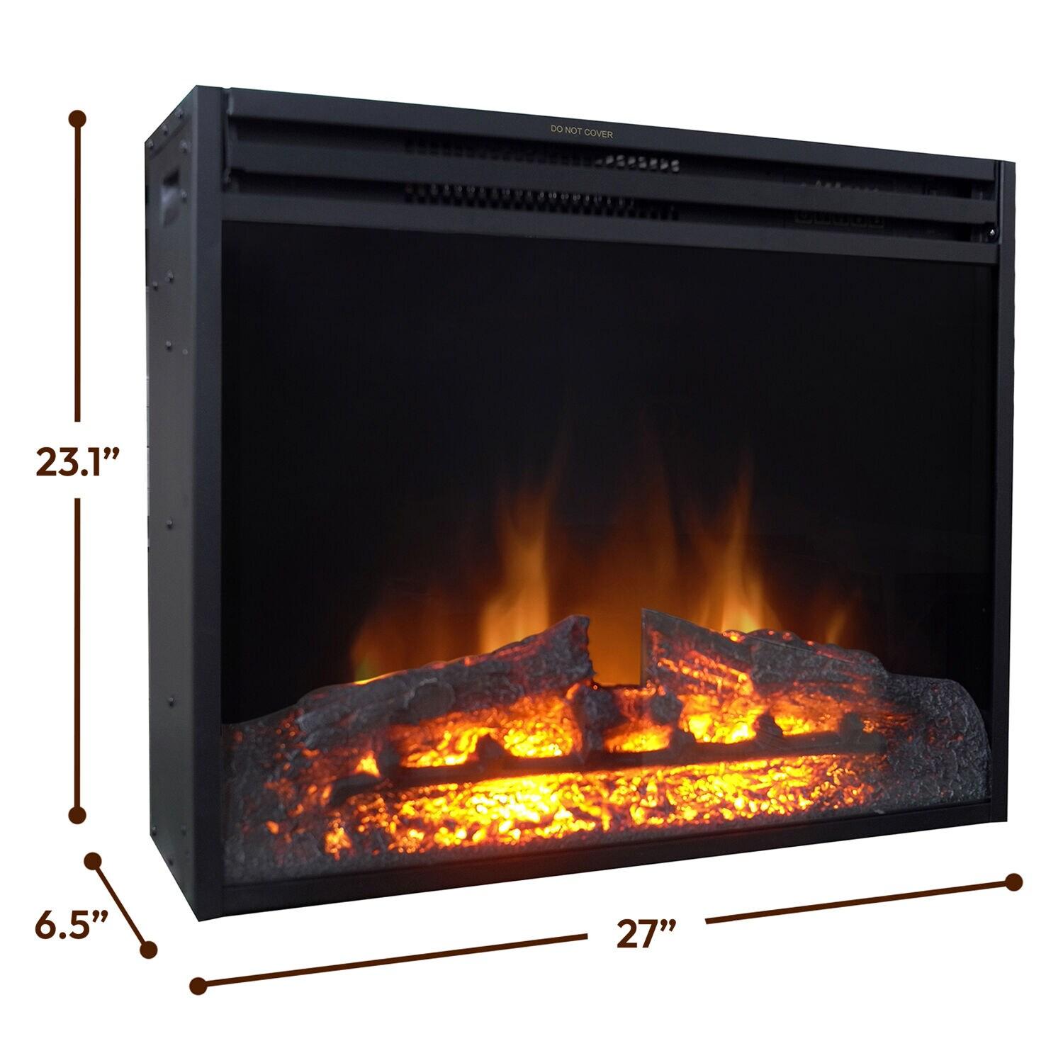 Cambridge 27-In. Freestanding 5116 BTU Electric Fireplace Heater Insert with Remote Control and 9-Hour Timer