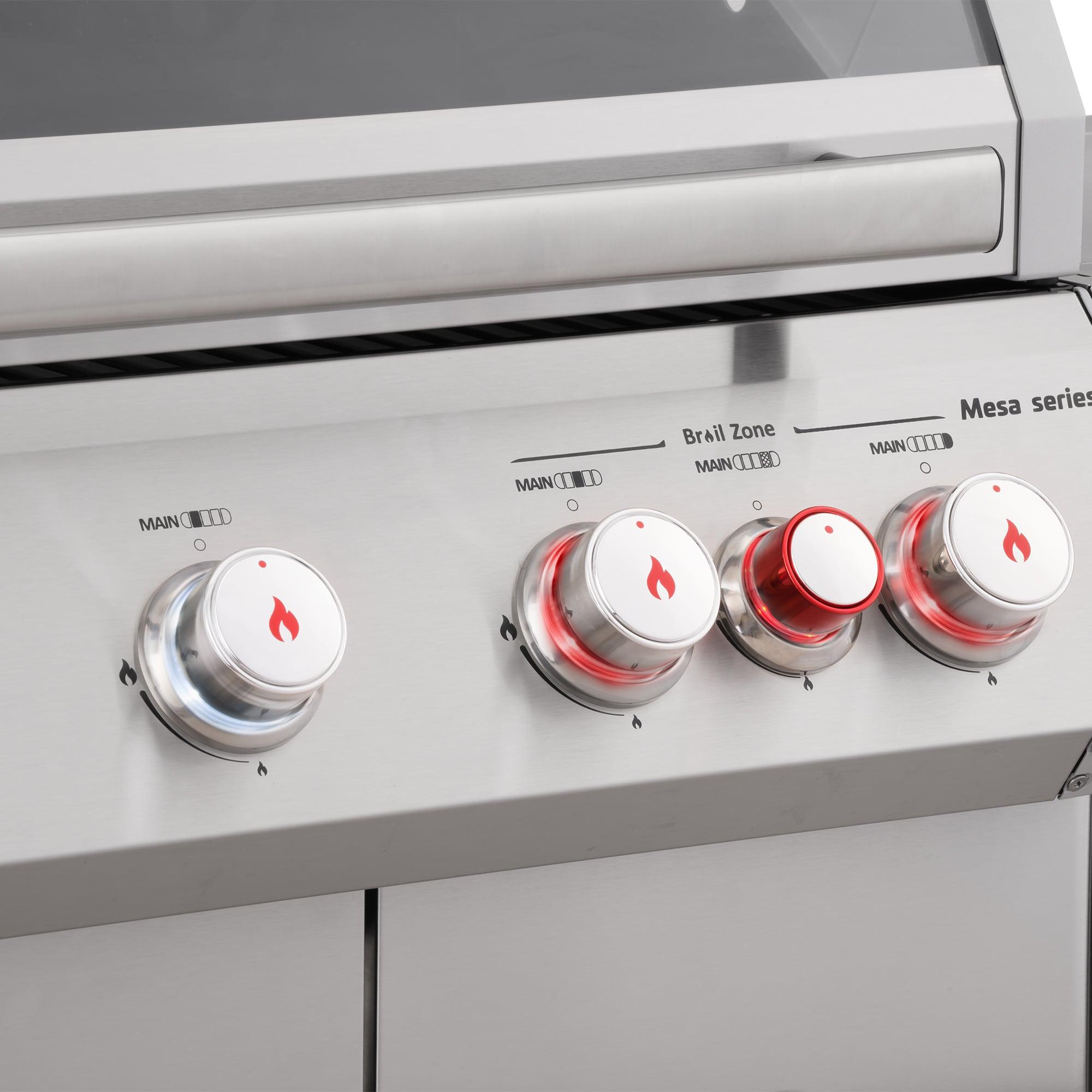 Monument Grills Mesa 415BZ,4-Burner Liquid Propane Infrared Gas Grill with Side Burner and Cabinet, 62,000 BTU – Perfect for Family BBQs