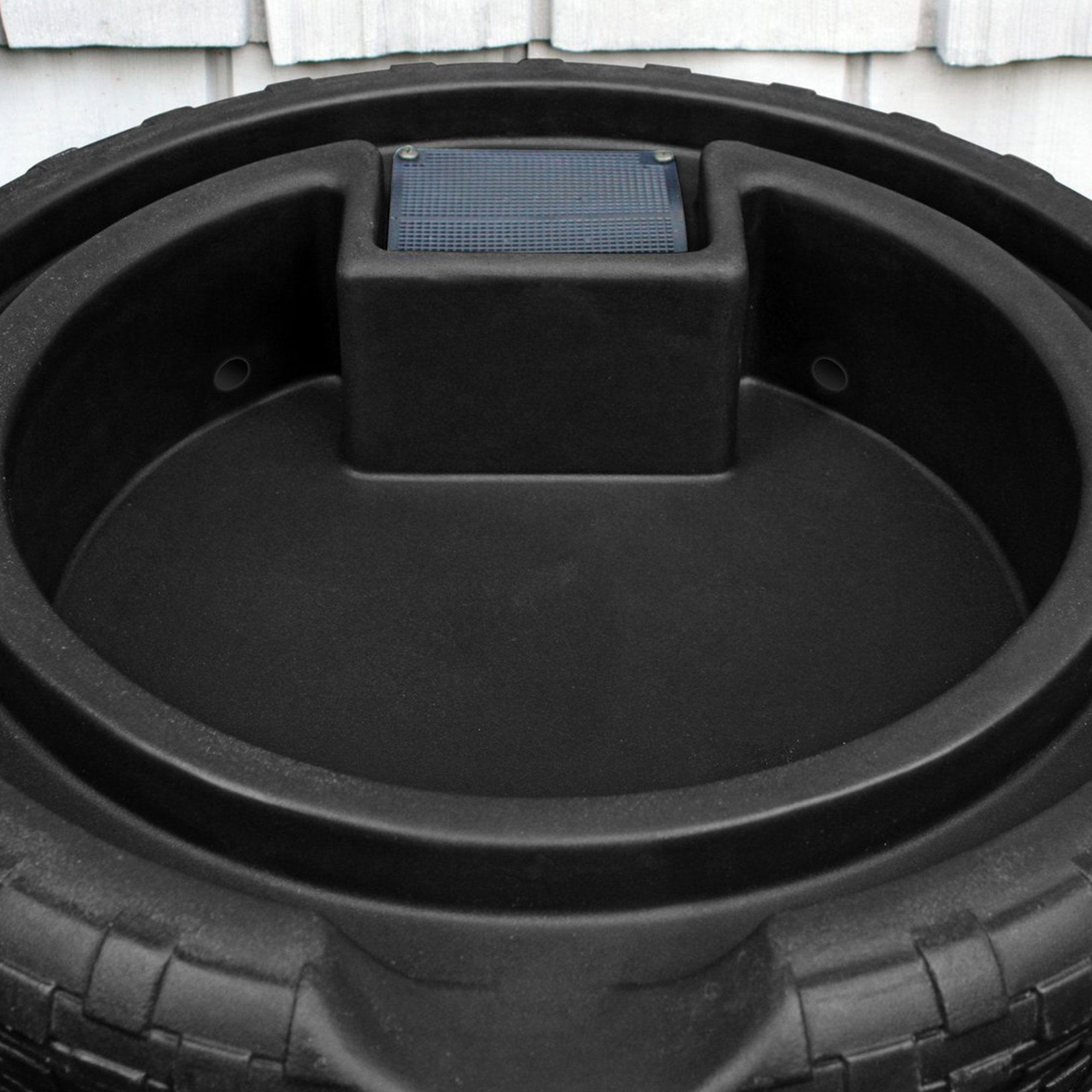 Good Ideas Impressions 50 Gallon Nantucket Outdoor Home Rain Barrel Water Storage Collector with Garden Planter and Brass Spigot, Black (2 Pack)