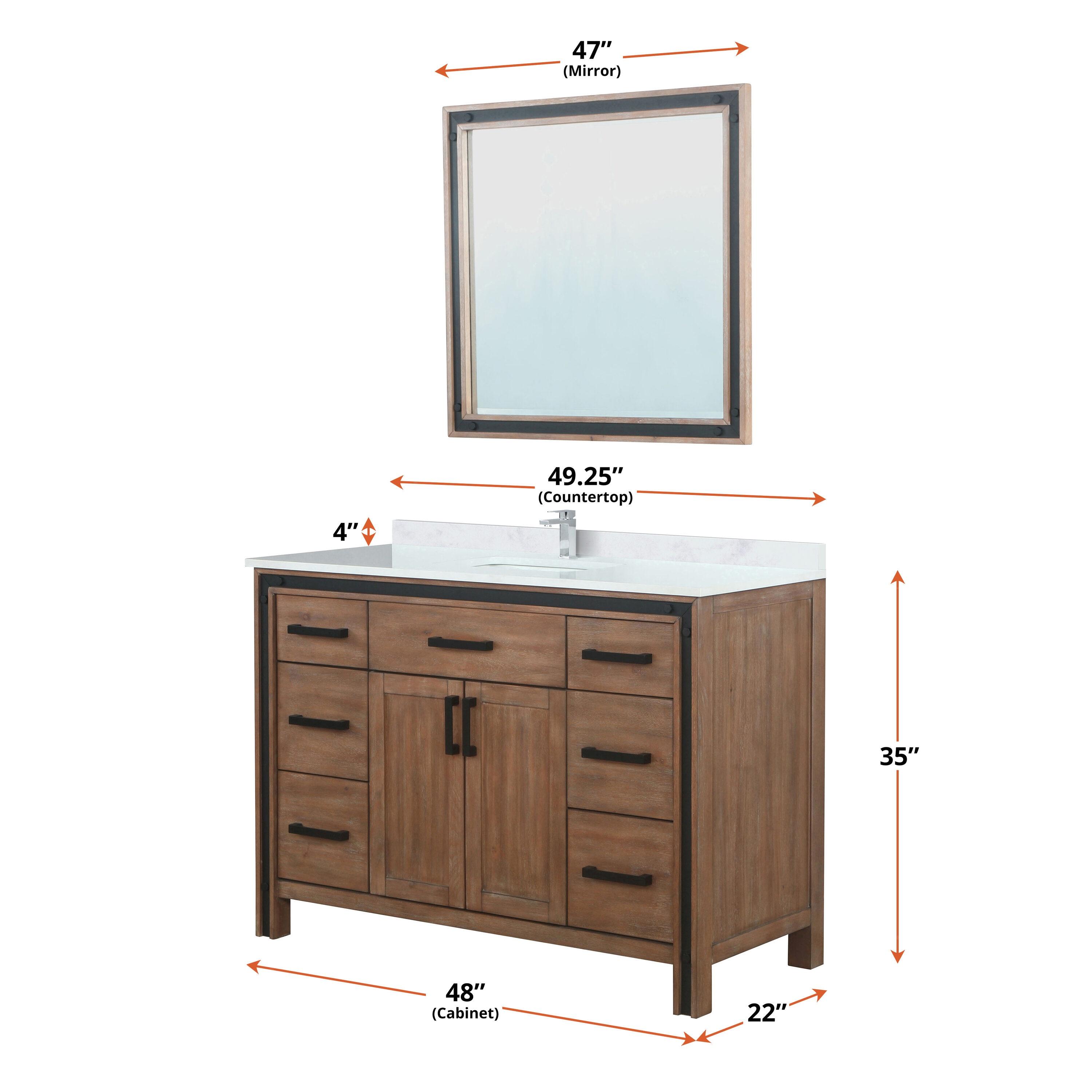 Ziva 48" Single Bathroom Vanity Set with Mirror