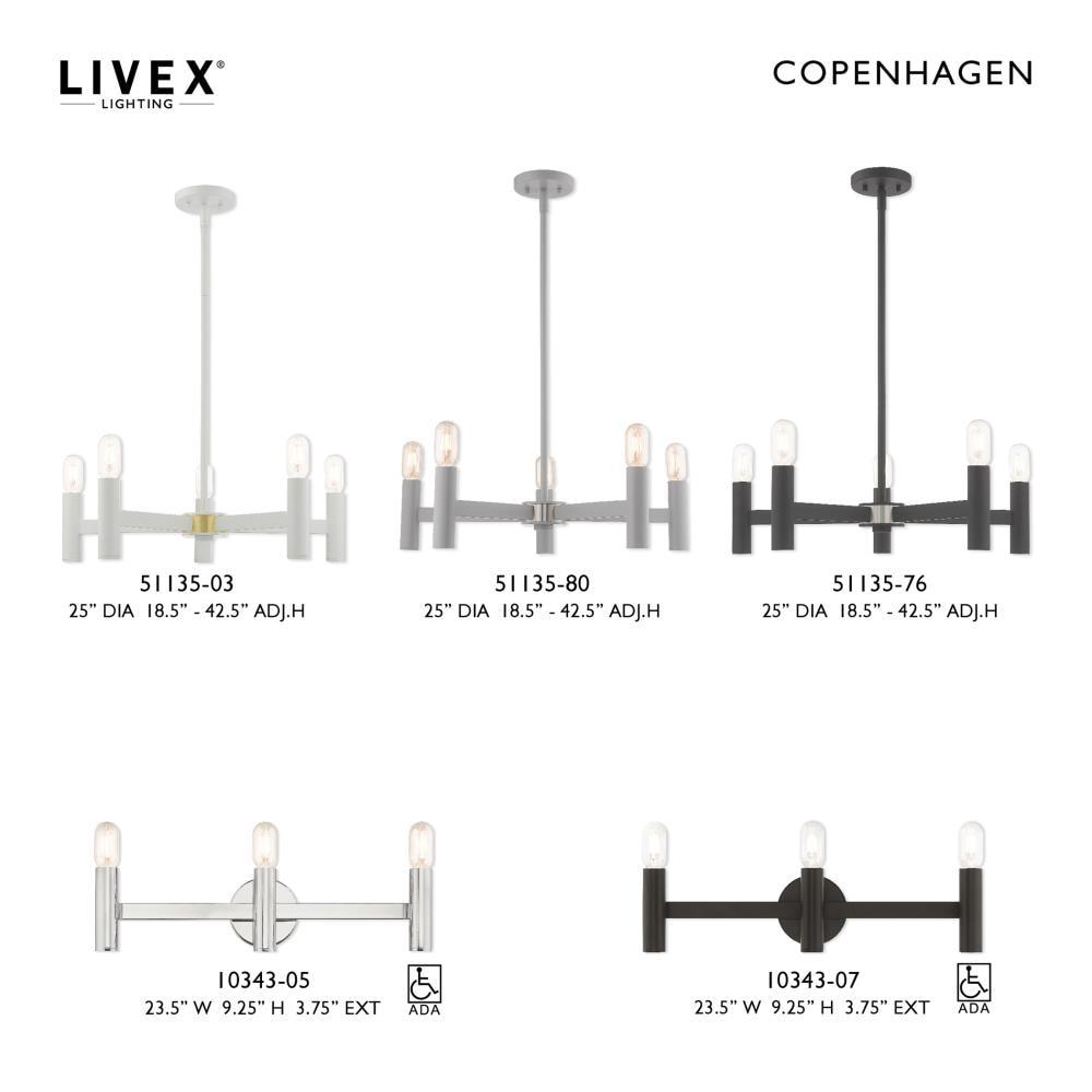 Livex Lighting - Copenhagen - 5 Light Chandelier in Mid Century Modern Style -