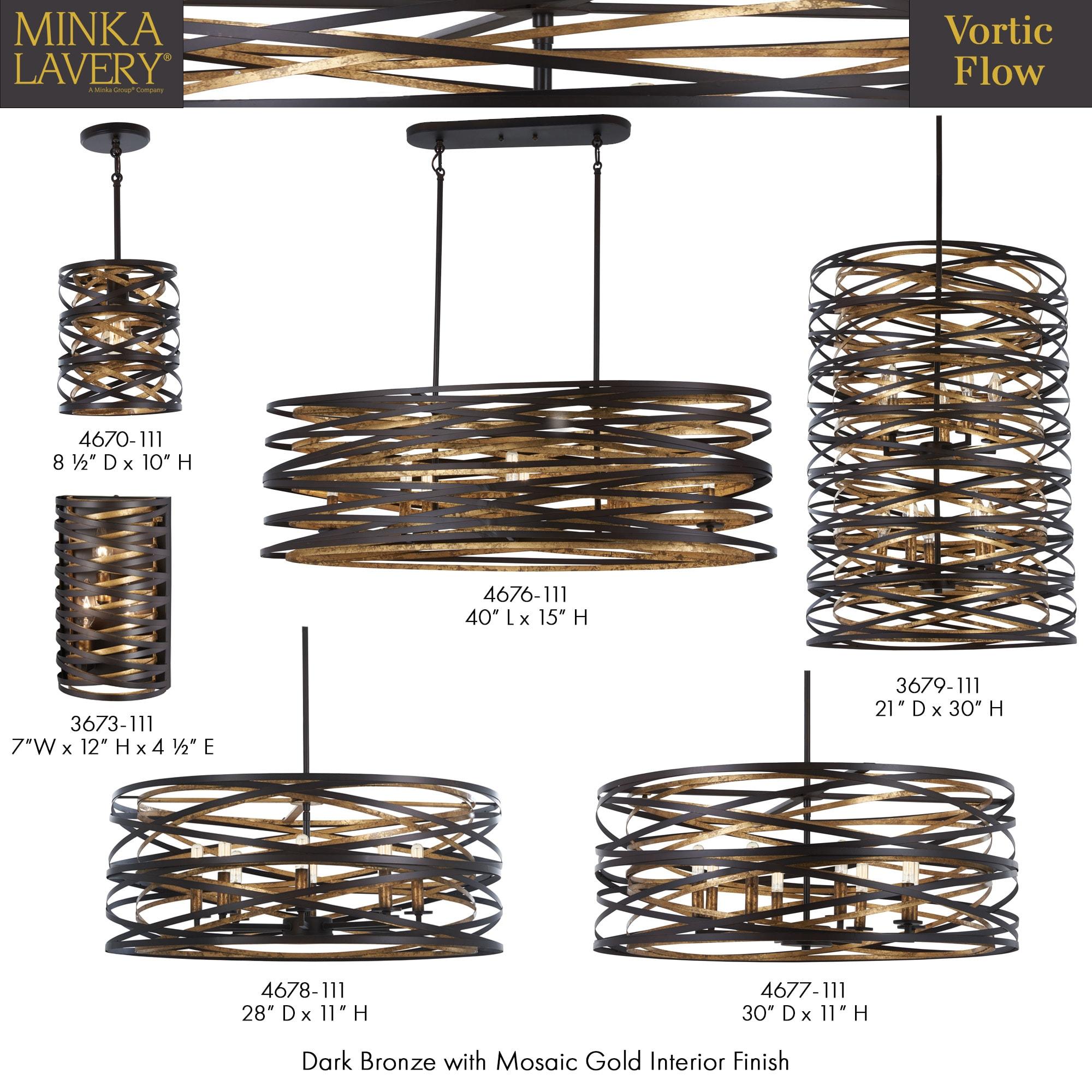 Minka Lavery Vortic Flow 8 - Light Dark Bronze/Mosaic Gold Unique/Statement Pendant