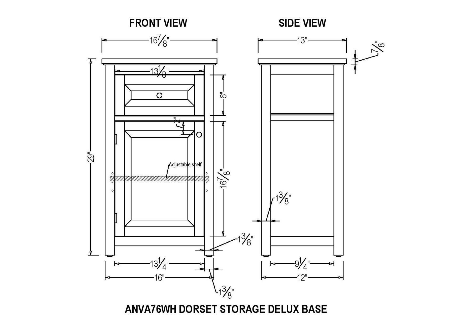 Alaterre Furniture 29"x17" Dorset Floor Bath Storage Cabinet with Drawer and Door: Hardwood Linen Tower, Adjustable Shelf