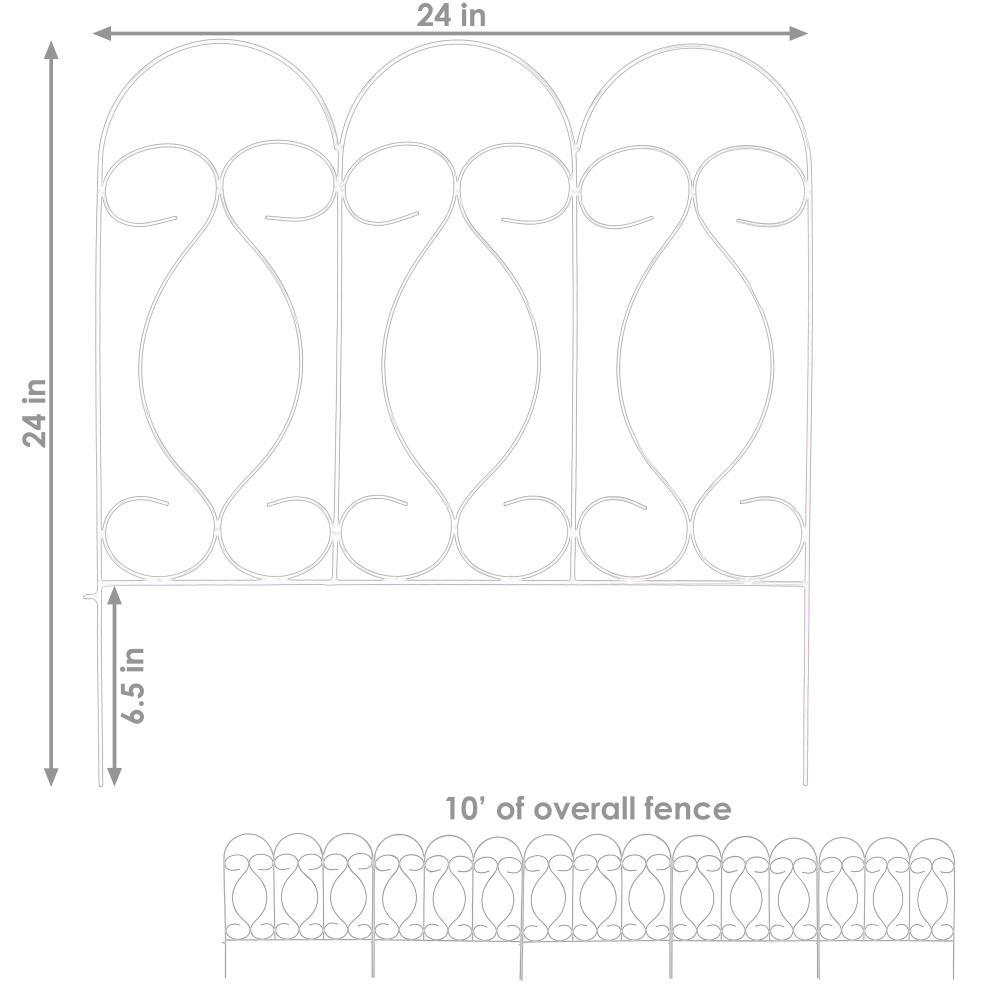 SunnyDaze Decor Traditional 24" x 24" Steel Decorative Garden Fence Panels (Set of 5)