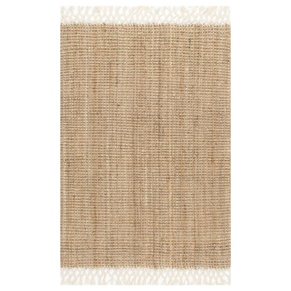 nuLOOM Raleigh Jute Tasseled Natural 2' 6" x 8' Farmhouse Runner Rug