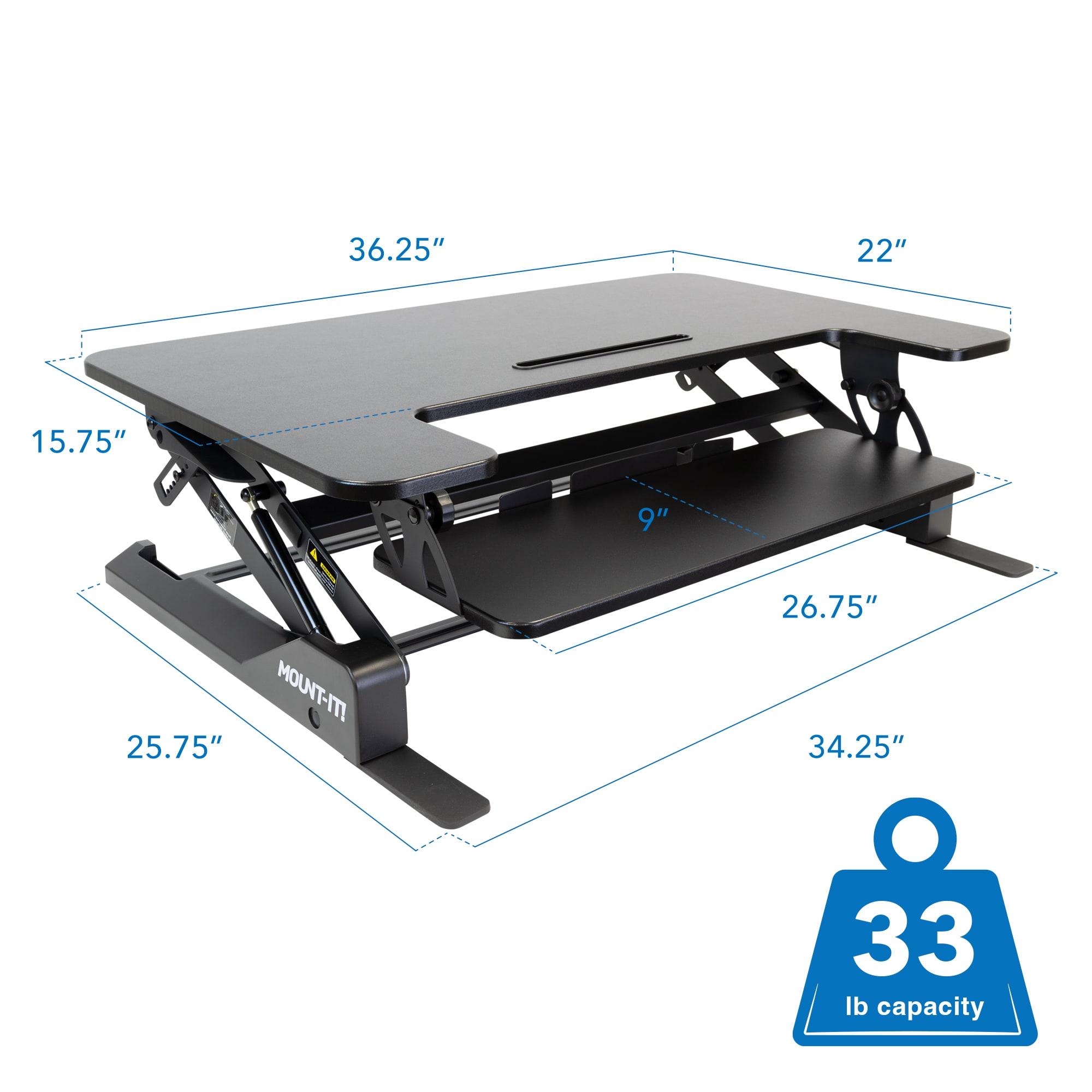 Mount-It! Standing Desk Converter, Height Adjustable Stand Up Desk, 36 Inch Sit Stand Workstation