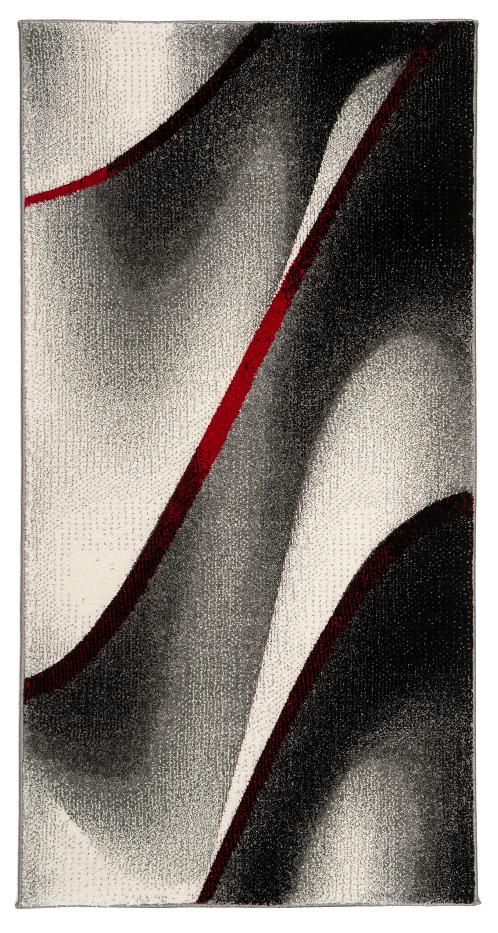 Hollywood HLW712 Machine Made Accent Rug - 2'7"x5' - Grey/Red - Safavieh
