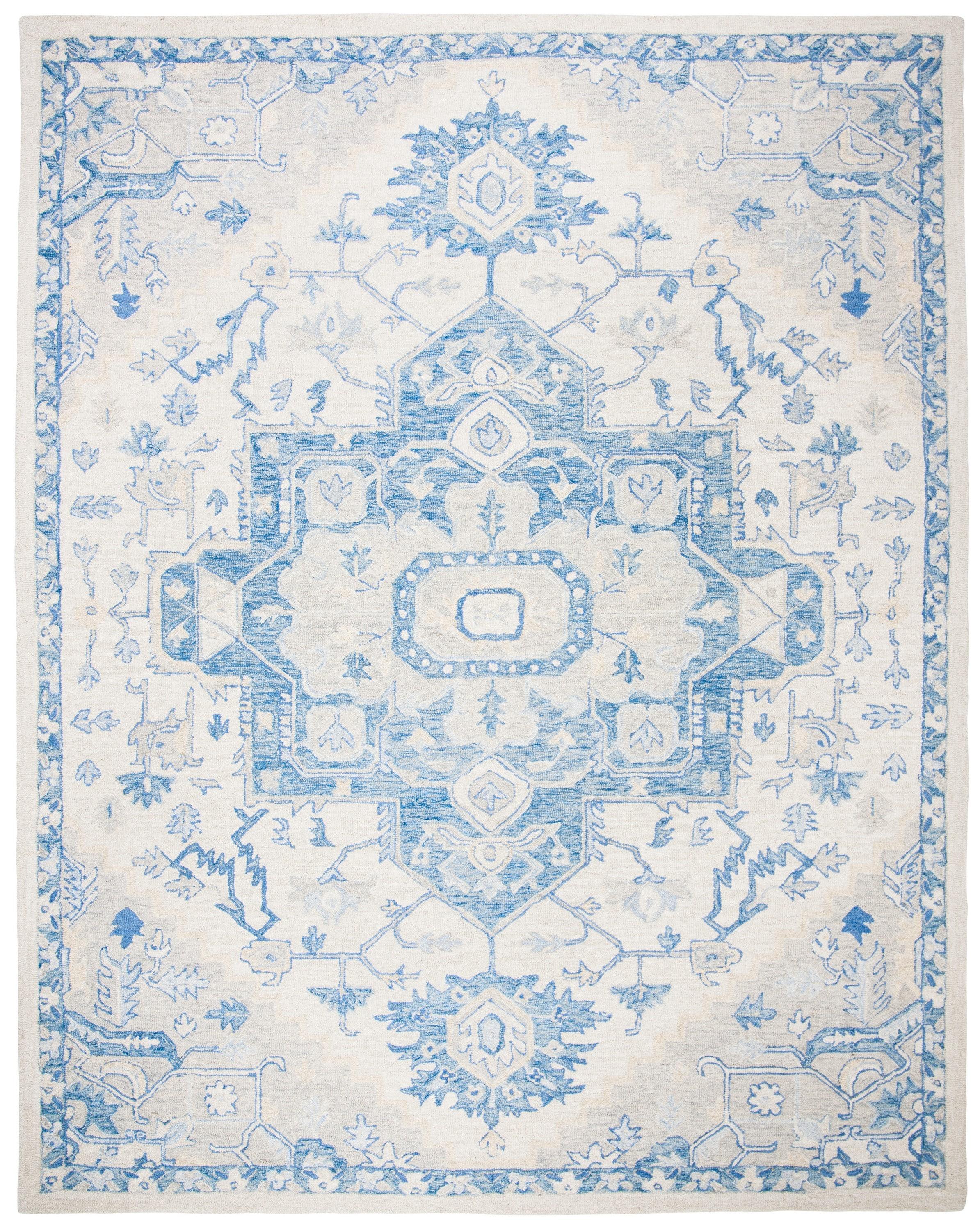 Micro-Loop MLP503 Hand Tufted Area Rug - Ivory/Blue - 8'x10' - Safavieh.