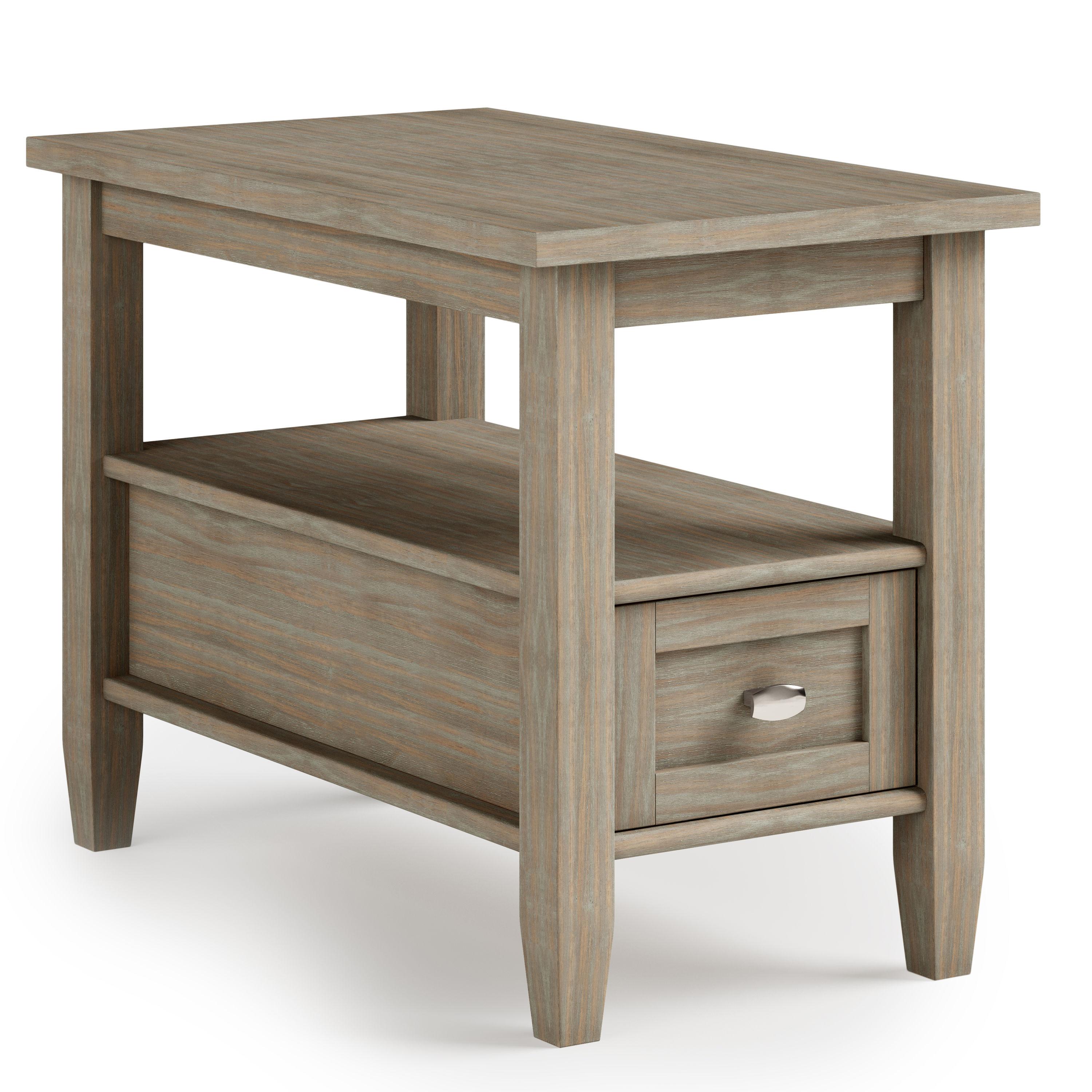 Warm Solid Wood End Table with Storage