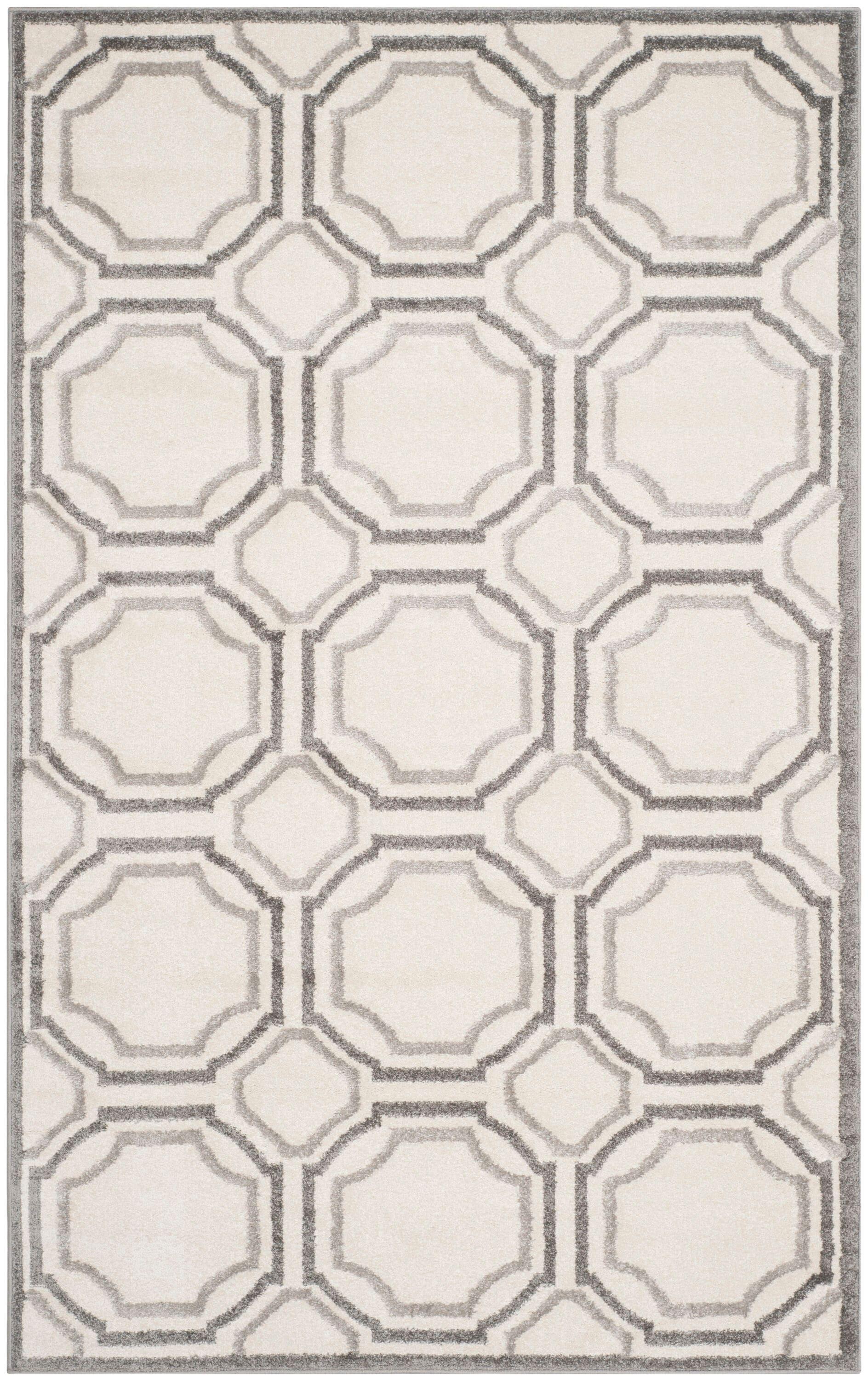 Amherst AMT411 Power Loomed Area Rug - Ivory/Light Grey - 4'x6' - Safavieh.