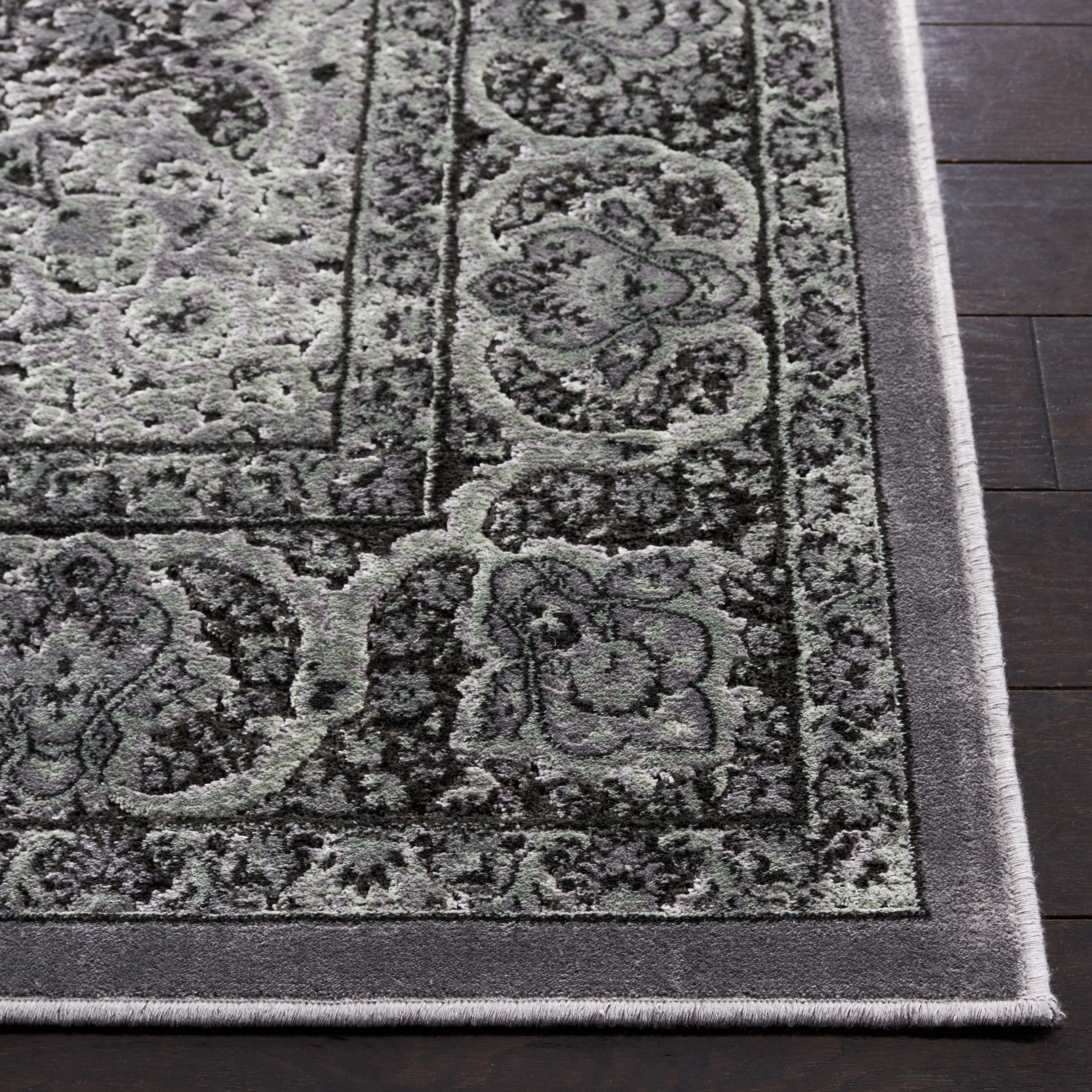 SAFAVIEH Paradise Alton Traditional Floral Area Rug, Light Grey/Anthracite, 8' x 11'2"