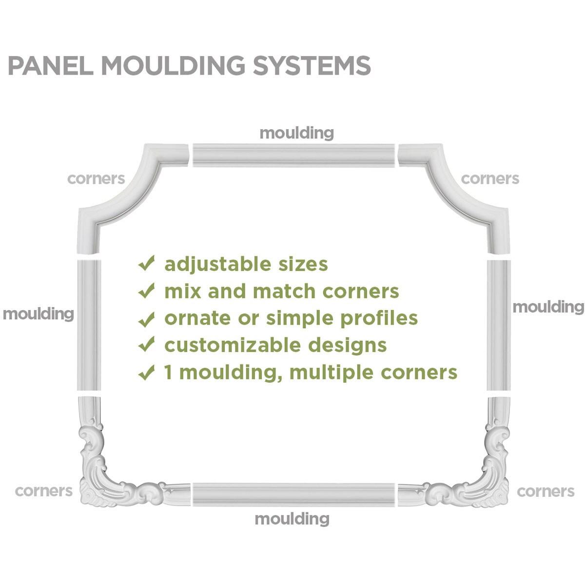 7/8"H x 1/2"P x 94 1/2"L Classic Panel Moulding