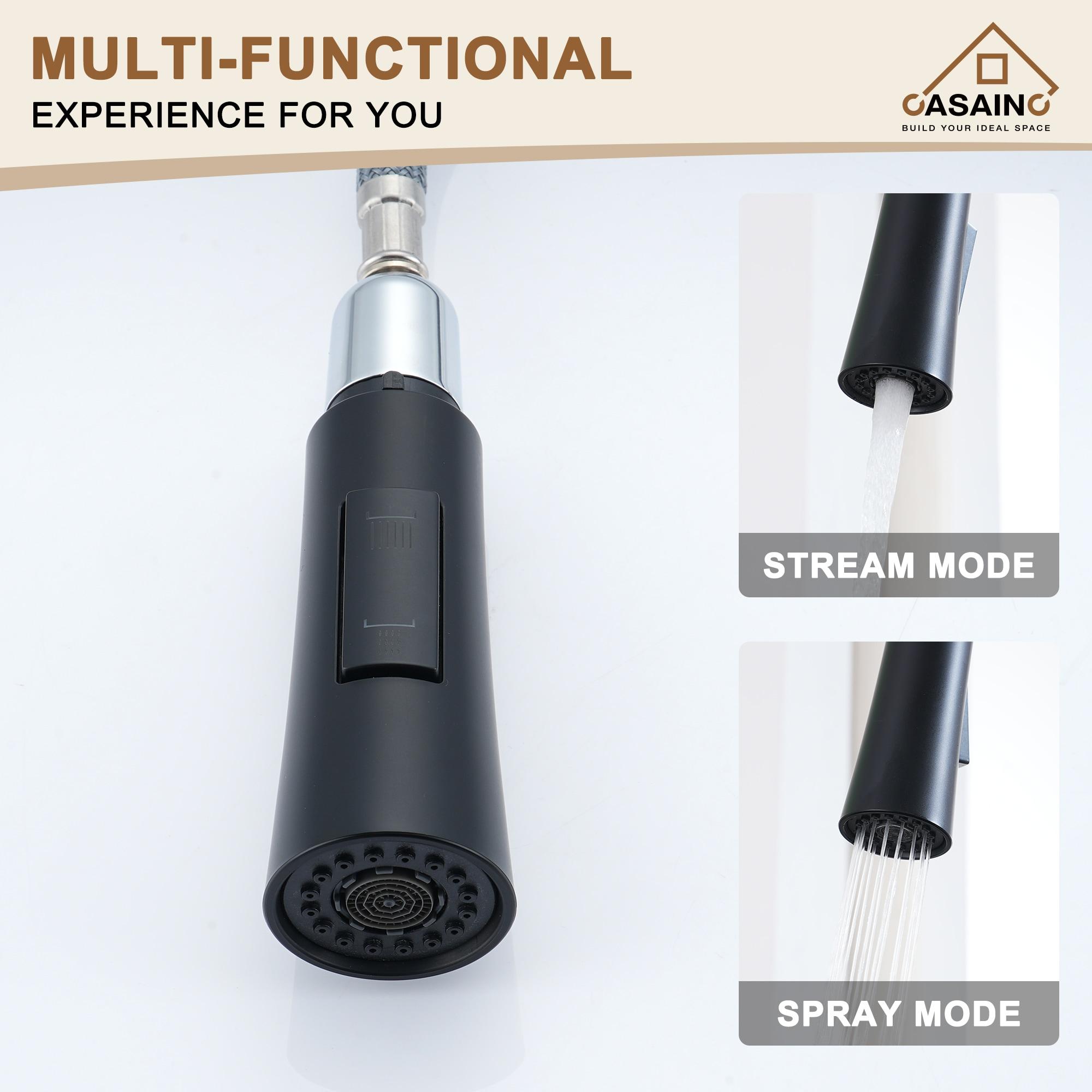 CASAINC 1.8 GPM Single-Handle Pull-Down Kitchen Faucet Single Hole Faucet