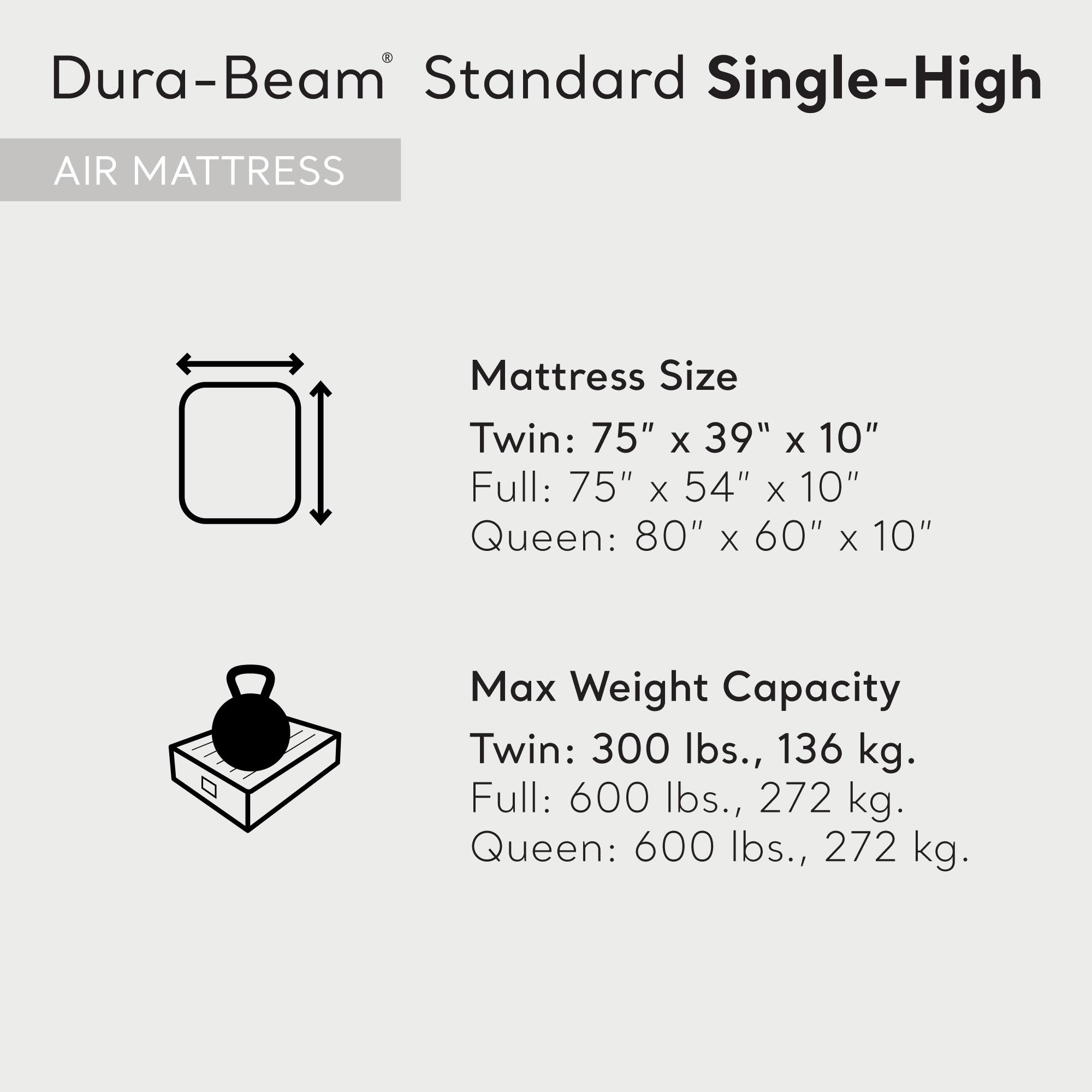 Intex Dura-Beam Standard Series Single Height Inflatable Airbed, Twin