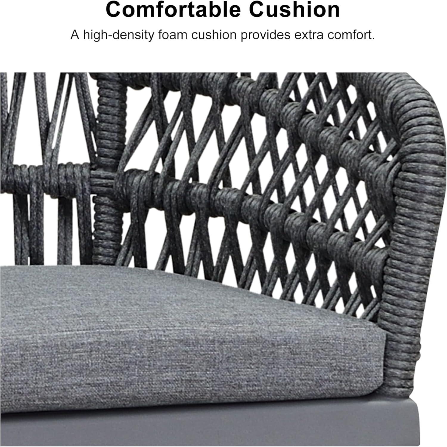 PURPLE LEAF 9 Pieces Outdoor Dining Set All-Weather PE Rattan Outdoor Patio Furniture Set with All Aluminum Frame Rectangular Table and Chairs Set for Lawn Garden Backyard Deck, Grey