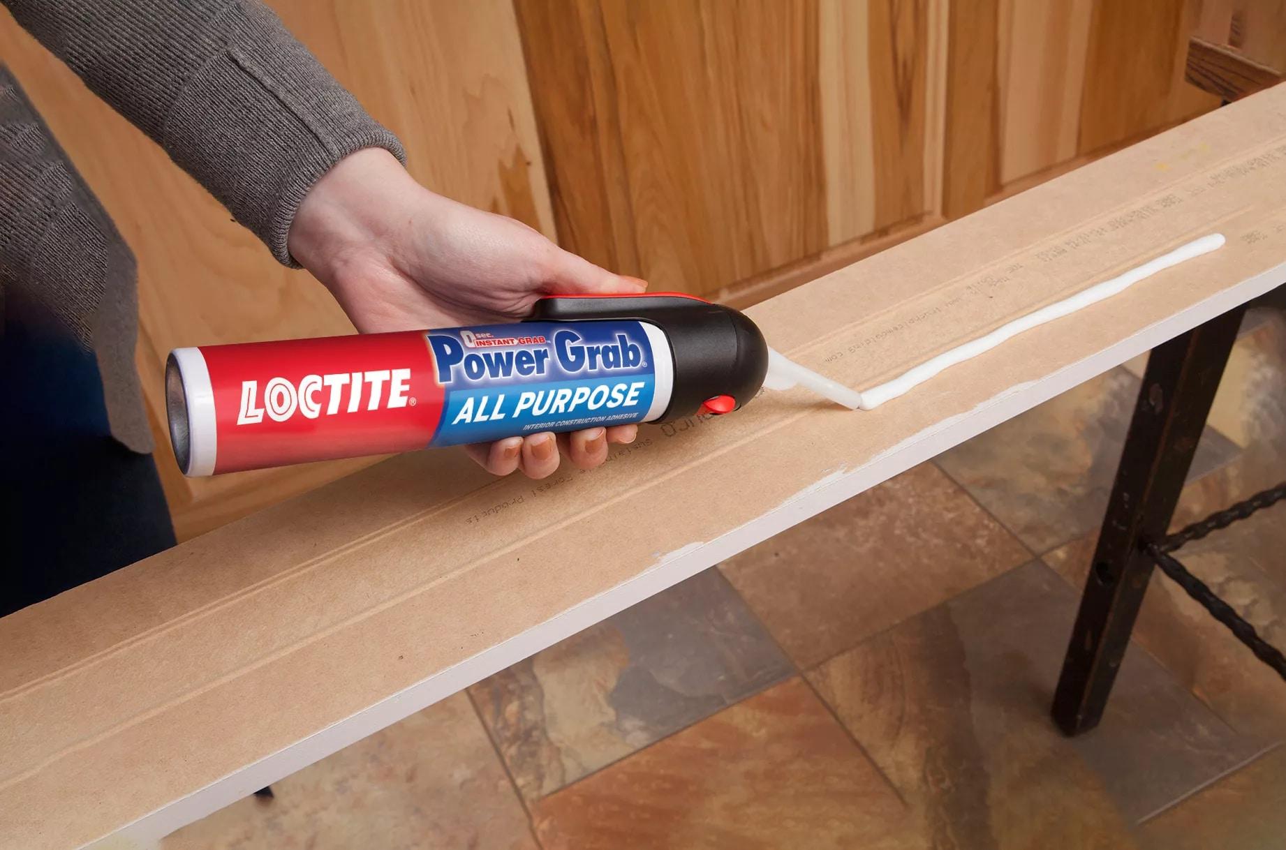 Loctite Power Grab Construction Adhesive All Purpose, Pack of 1, White 7.5 fl oz Pressure Pack