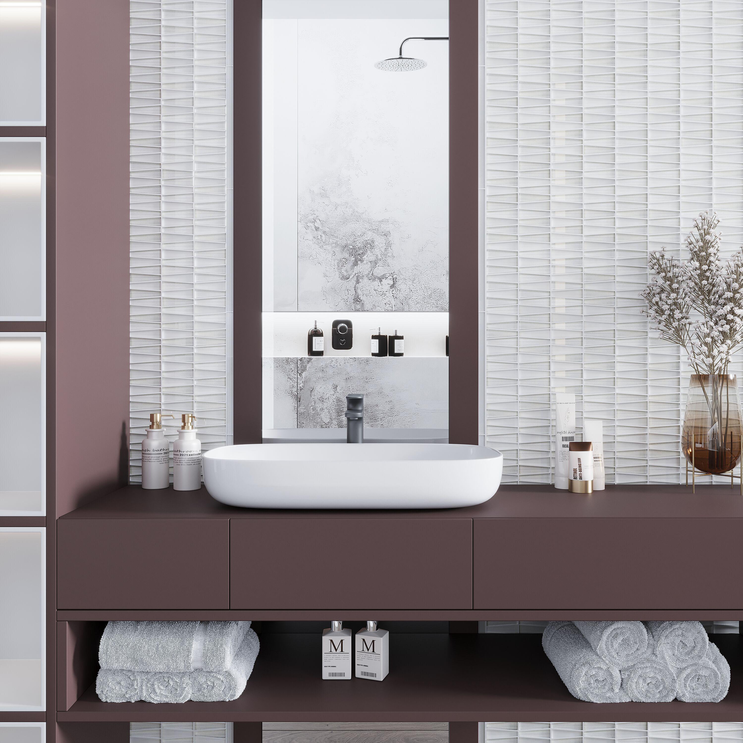 1" x 3" Glass Brick Joint Mosaic Wall and Floor Tile