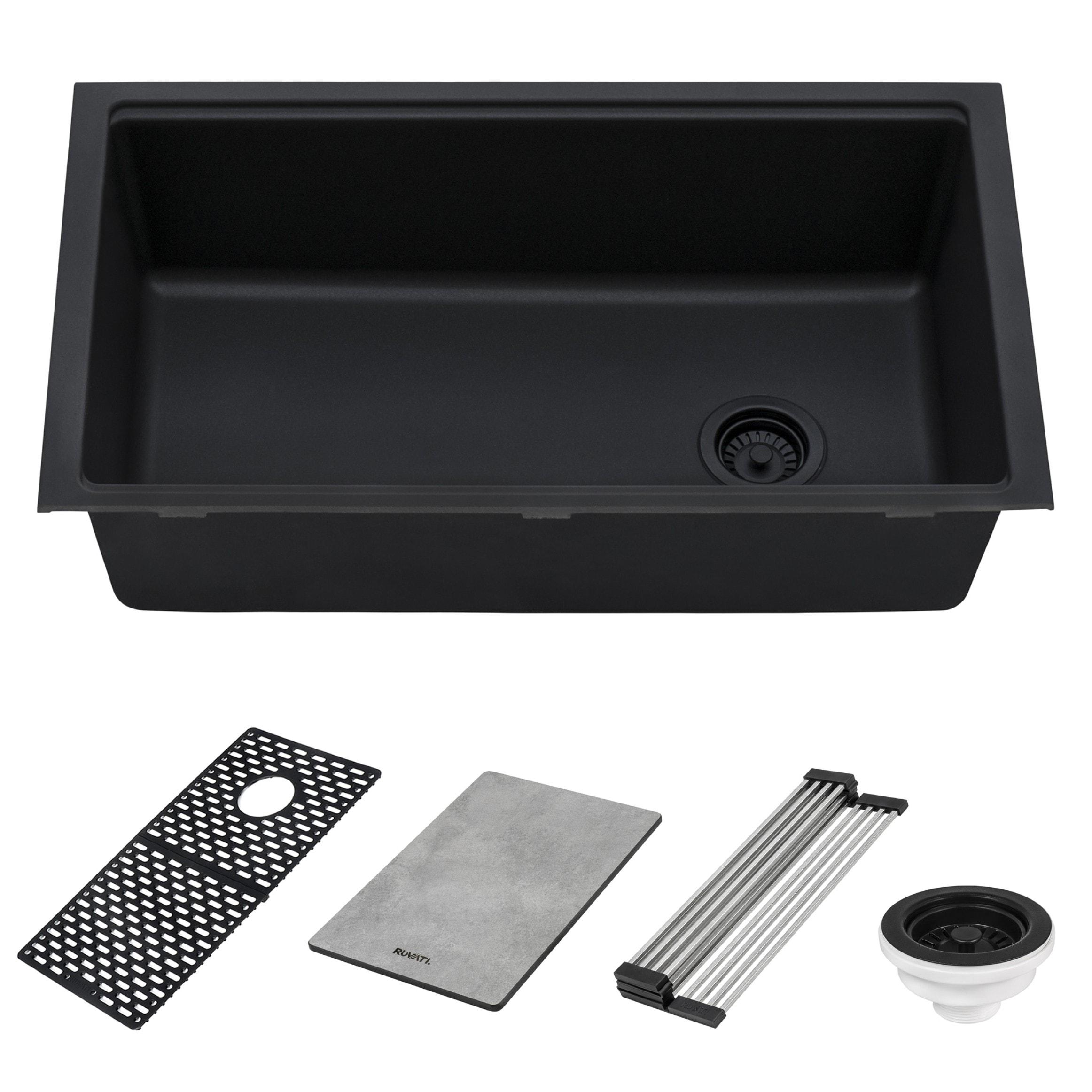 Ruvati 33-inch Undermount Workstation Granite Composite Kitchen Sink