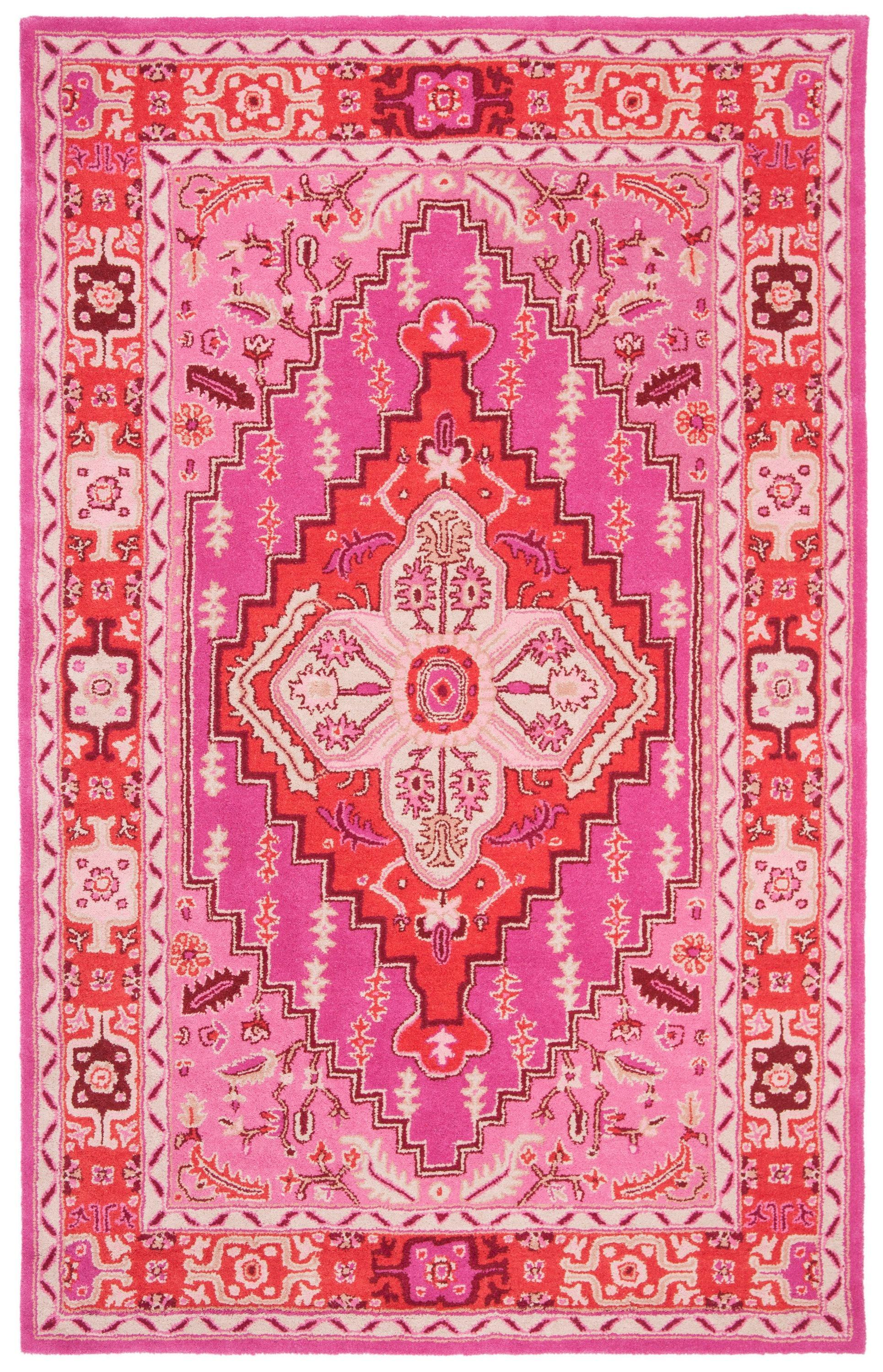 Bellagio BLG545 Hand Tufted Area Rug - Red/Pink - 5'x8' - Safavieh.