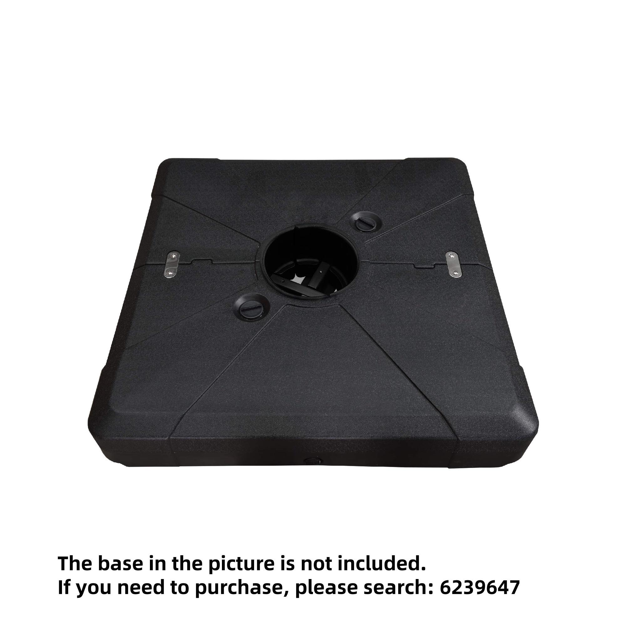 PURPLE LEAF 12-ft Aluminum Black Crank Cantilever Patio Umbrella with Lights