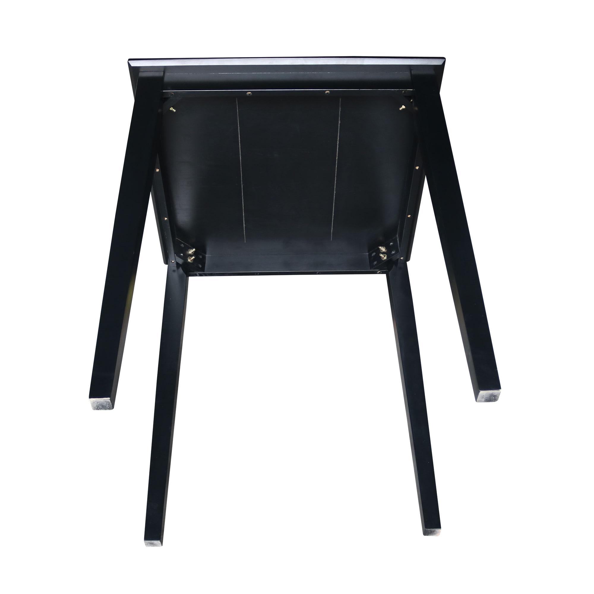 Solid Wood Top Counter Height Table with Shaker Legs Black - International Concepts: Square, 36" High