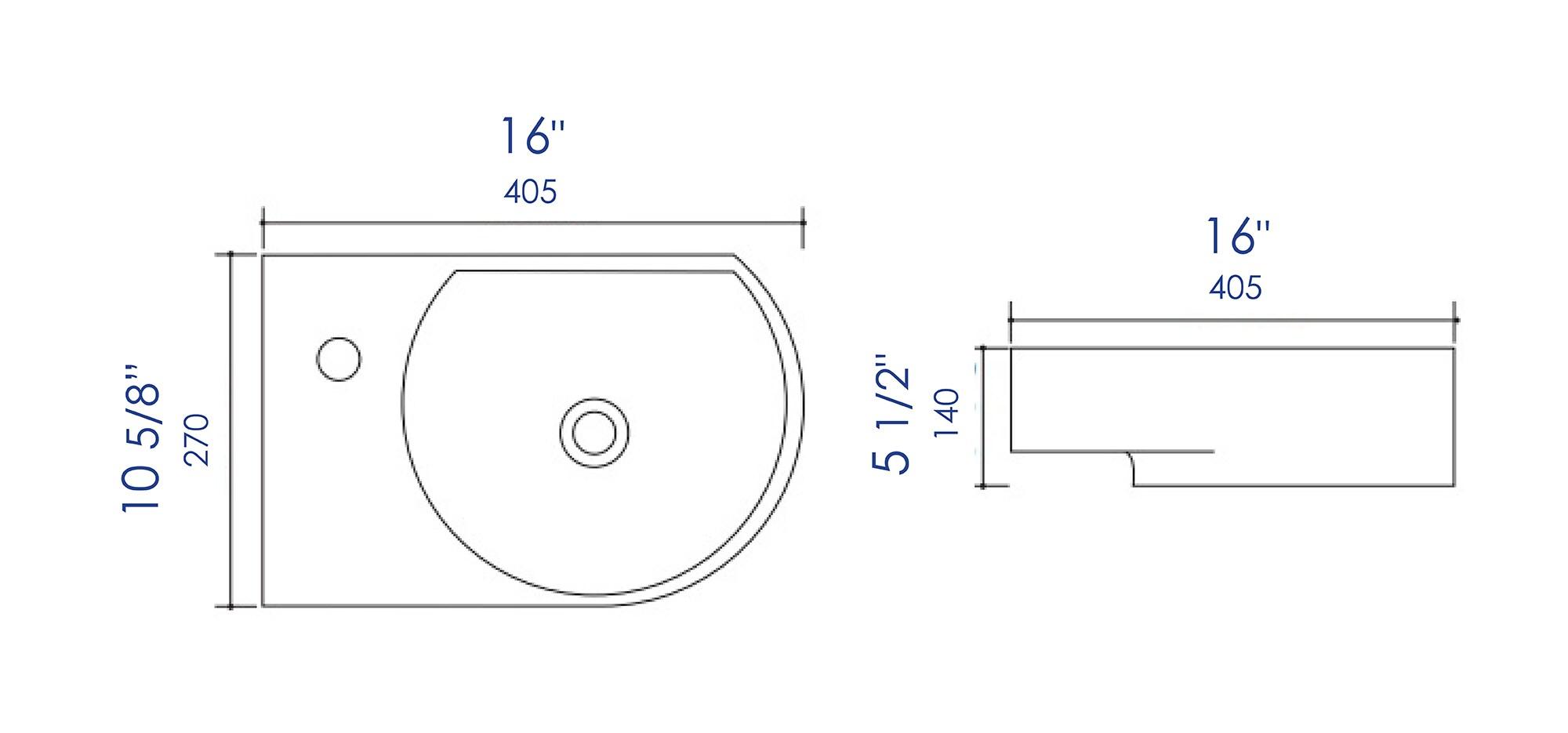 Alfi Brand 10.63'' White Porcelain Oval Bathroom Sink with Overflow