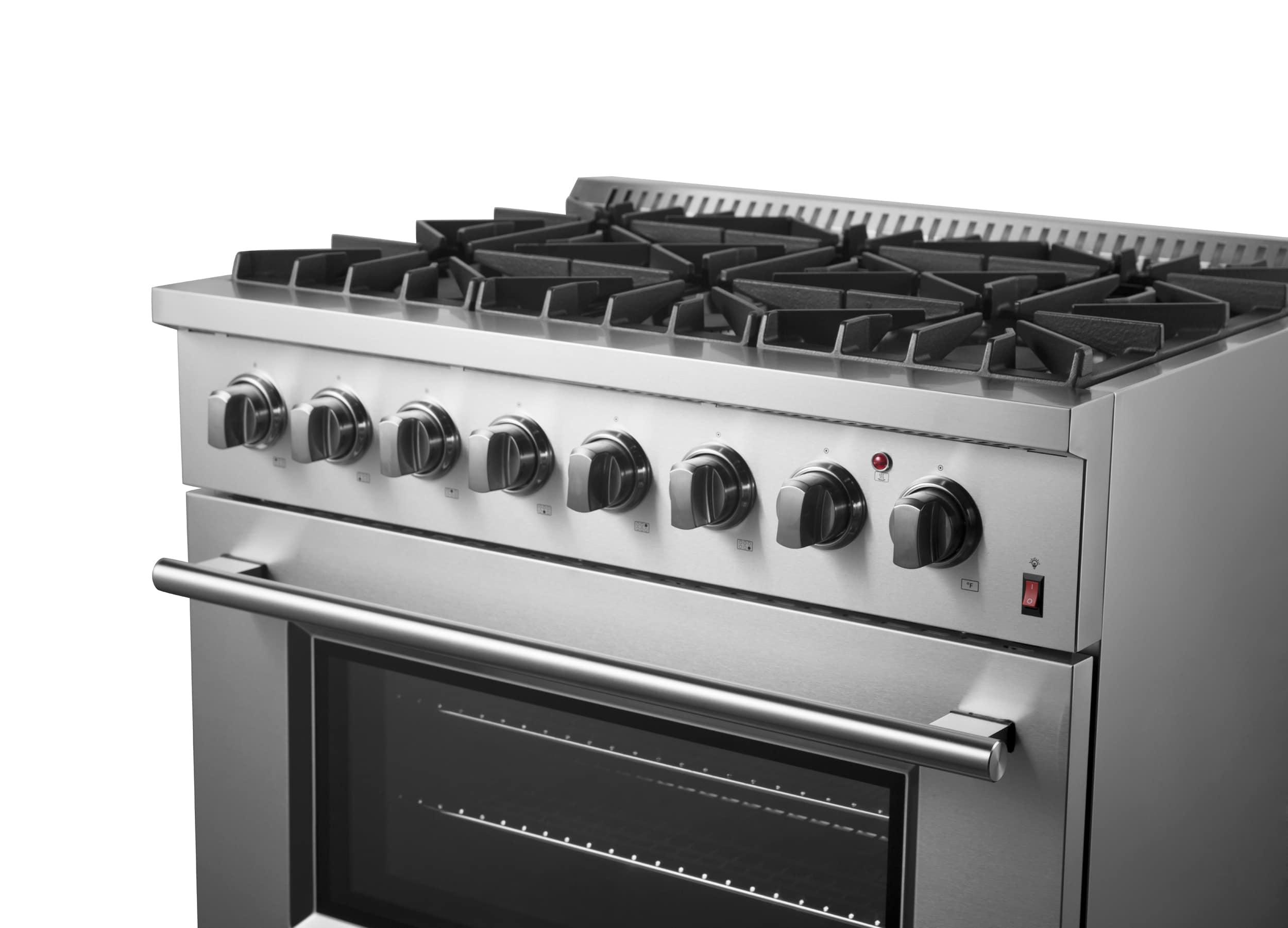 Marco 36-Inch Dual Fuel Range Stainless Steel, 6 Burners, 5.36 cu.ft. True Conve