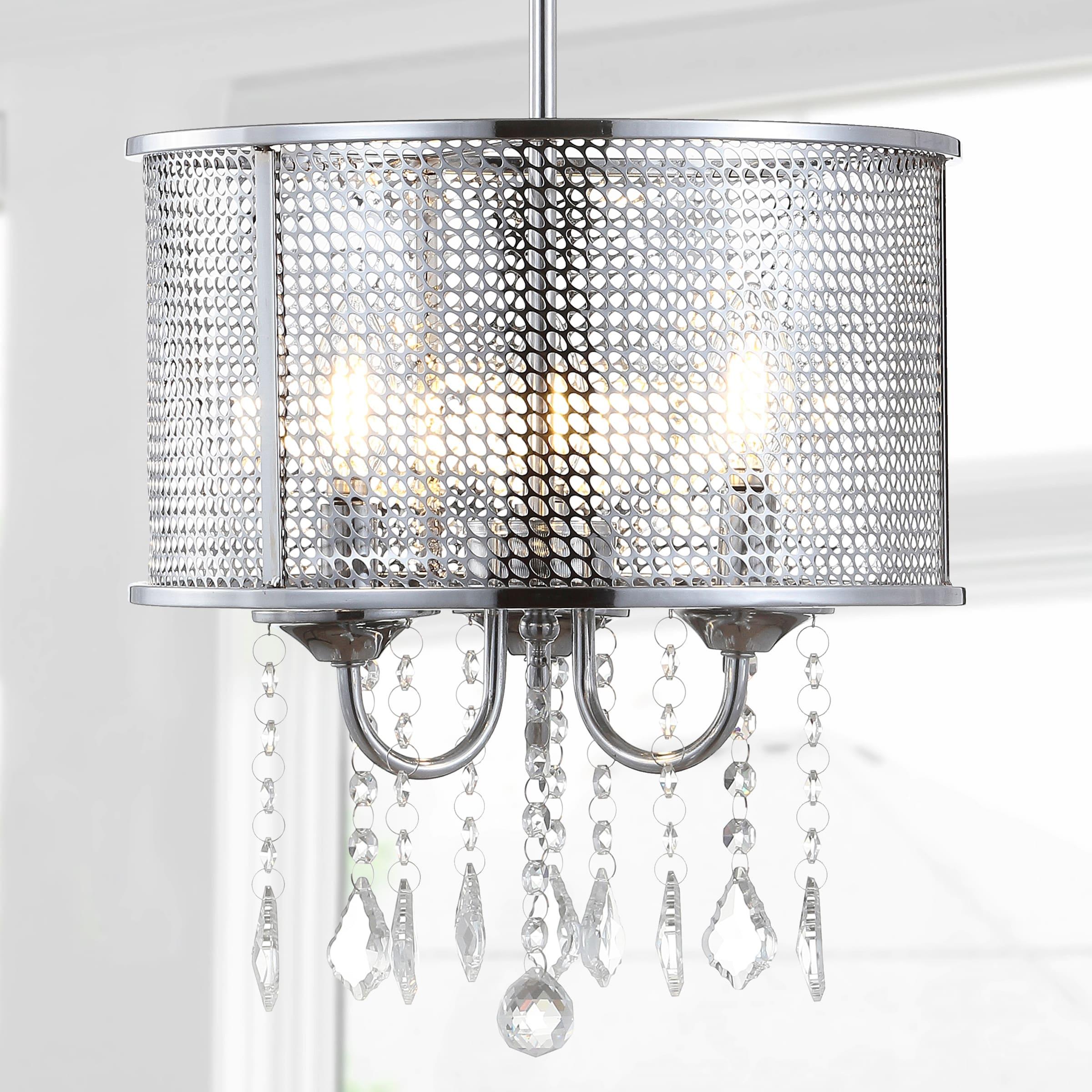 Avah 13" Chrome Polished Crystal Globe LED Pendant