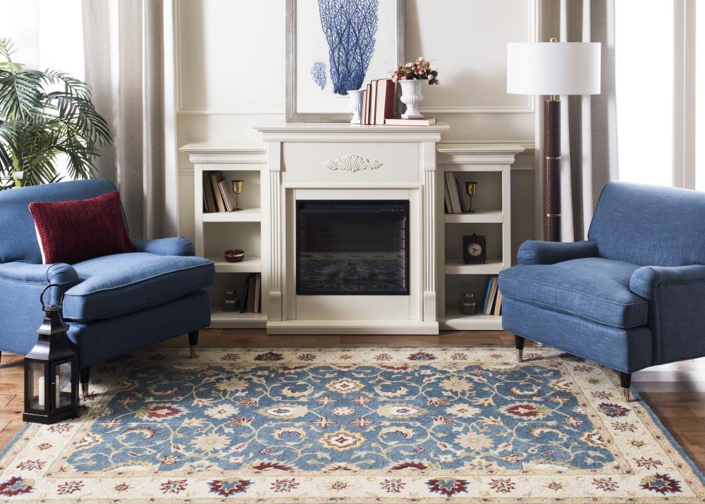Antiquity AT15 Hand Tufted Indoor Area Rug - Blue/Beige - 8'3"x11' - Safavieh