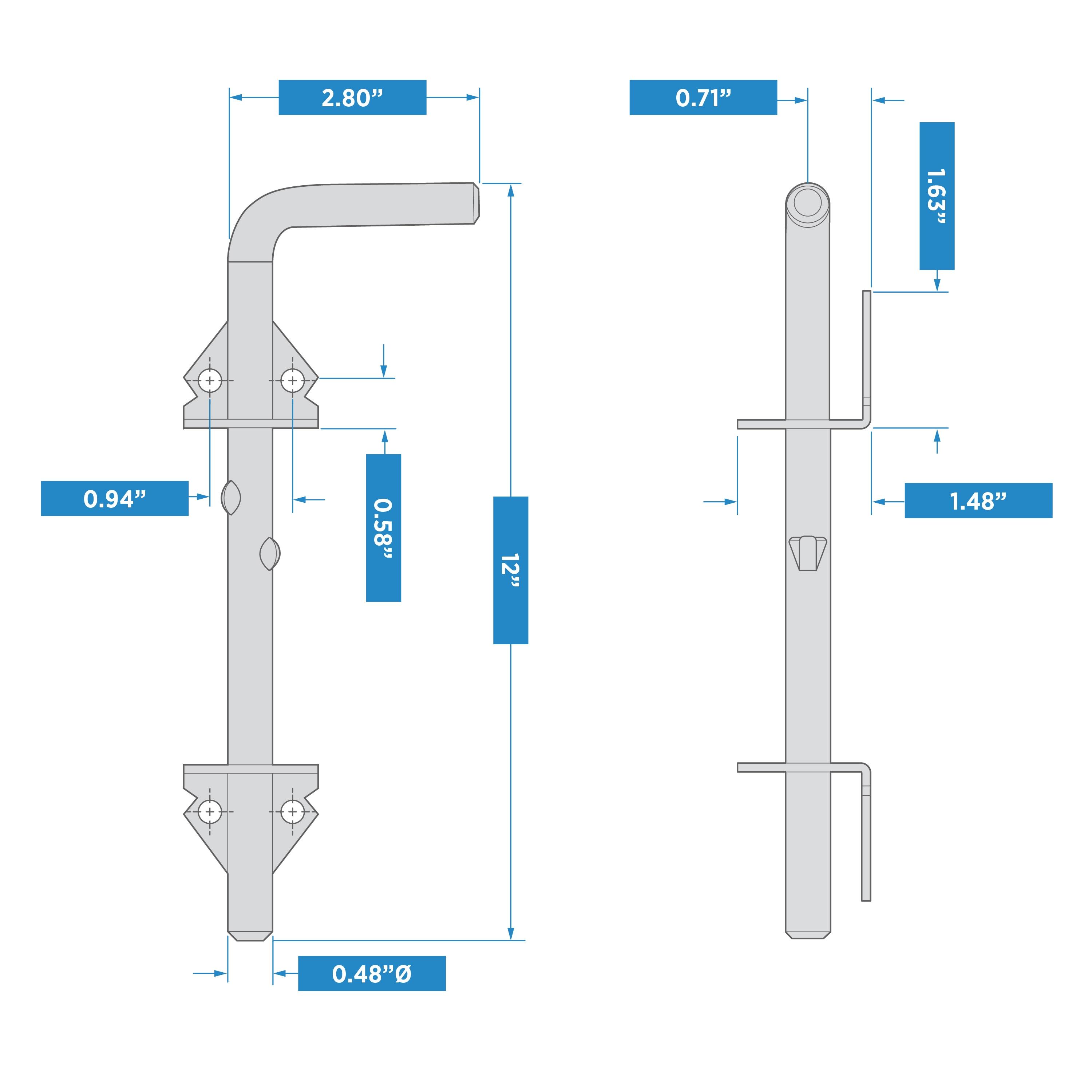 National Hardware N165-902 V836 Cane Bolts in Black