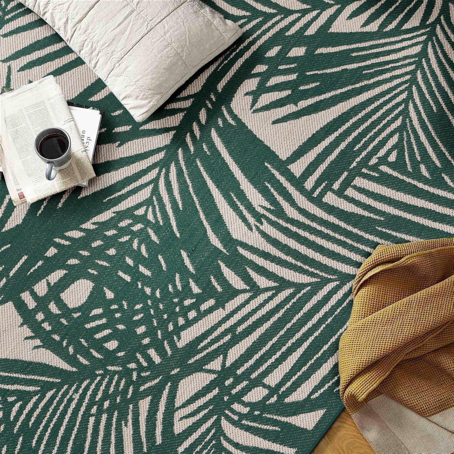 World Rug Gallery Contemporary Palm Leaf Textured Flat Weave Indoor/Outdoor Area Rug - GREEN 7'10"X10'