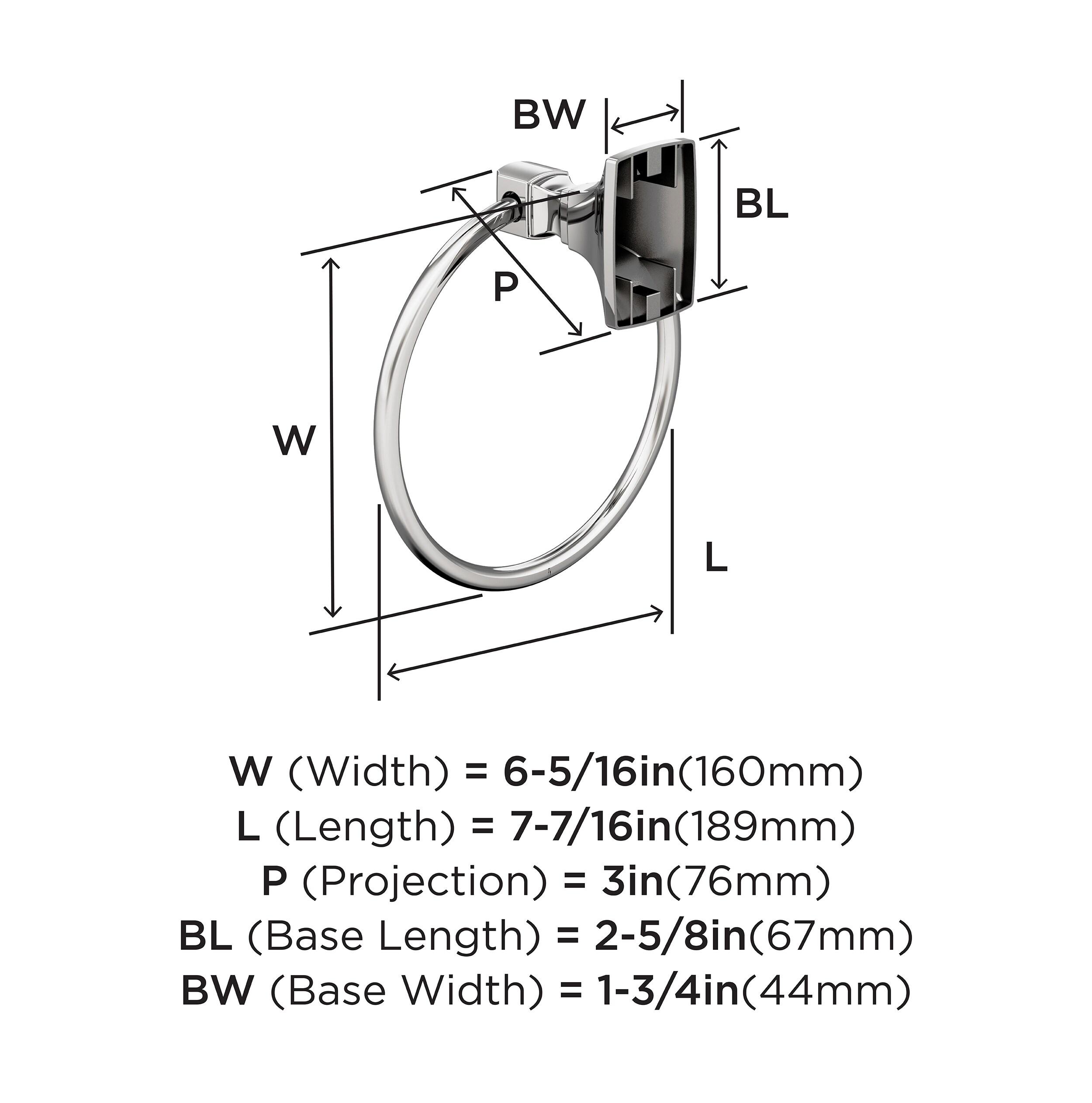 Amerock Highland Ridge Chrome Closed Towel Ring