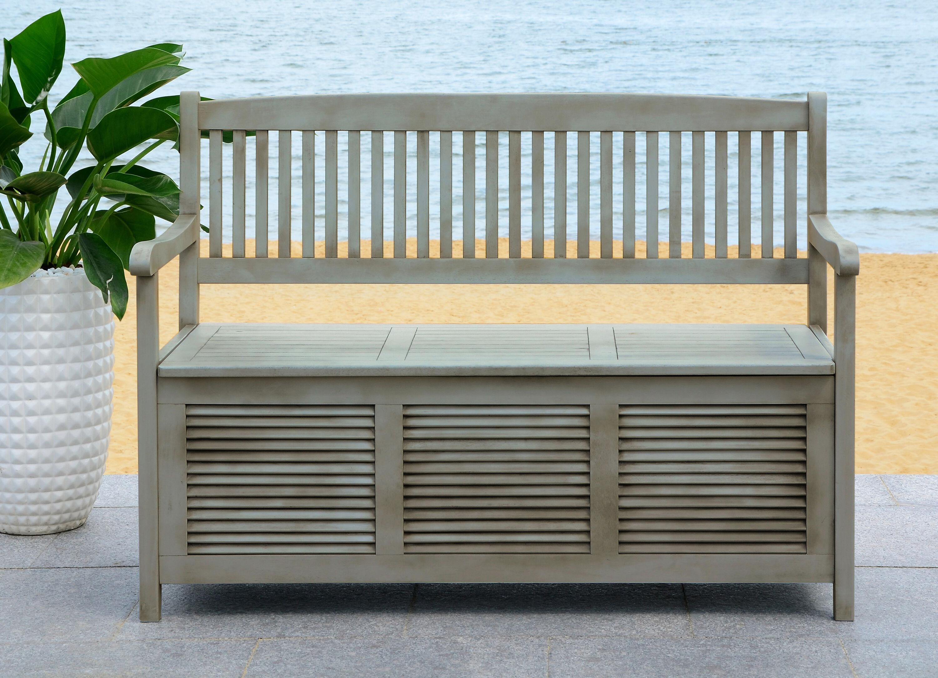 Brisbane Bench - Outdoor - PAT7017 - Grey - Safavieh