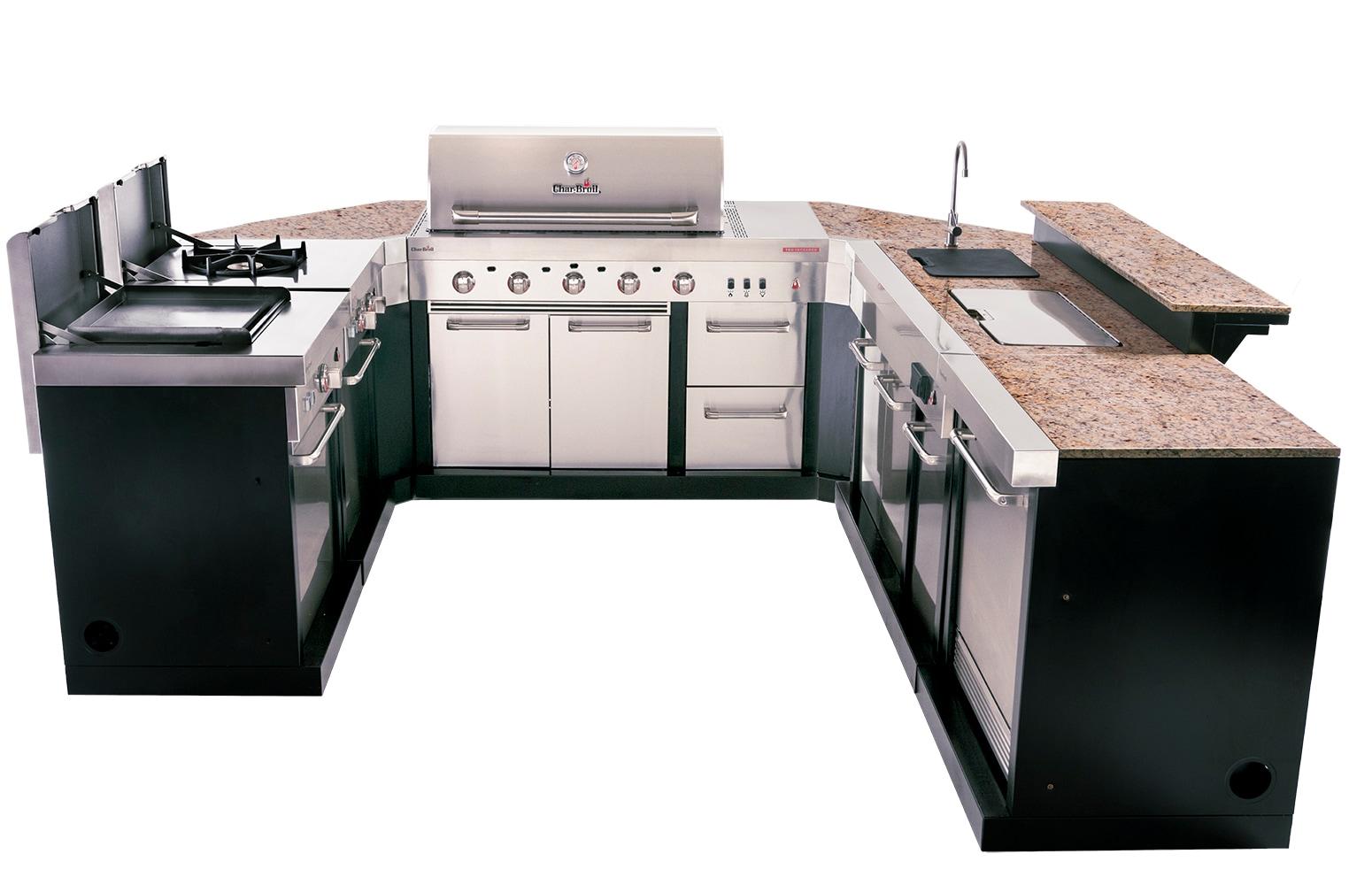 Charbroil Medallion Series Modular Outdoor Kitchen Corner Component with Storage, Black