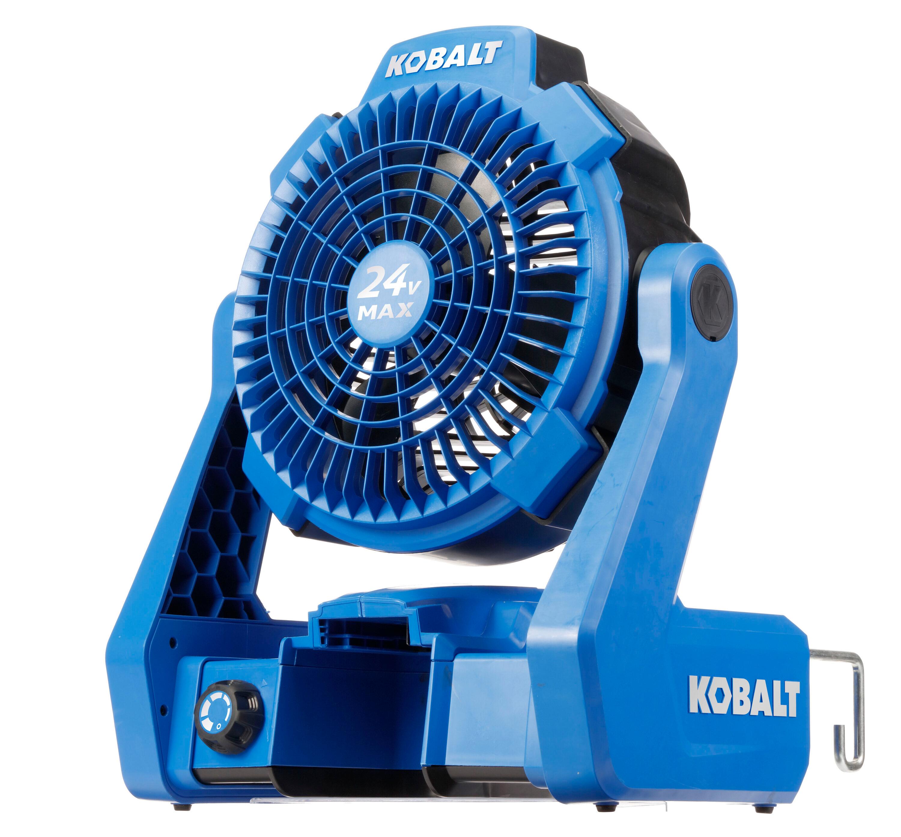 Kobalt 7-in 24 -Volt 5 -Speed High Velocity Indoor/Outdoor Blue Personal Fan