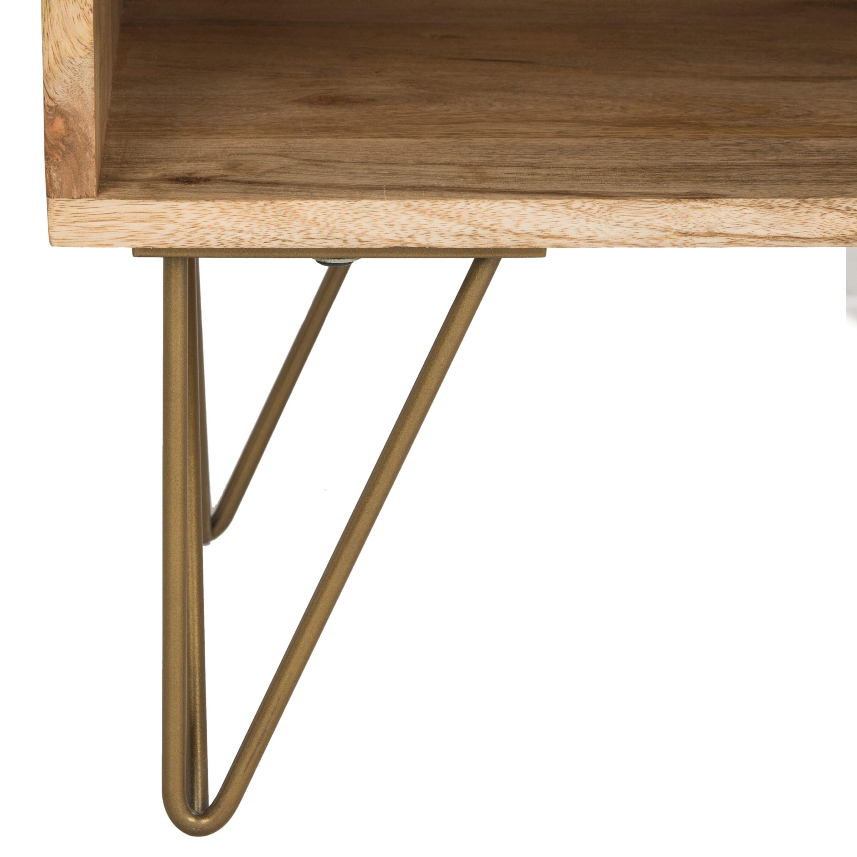 SAFAVIEH Marigold Mid-Century 1 Drawer Nightstand, Natural