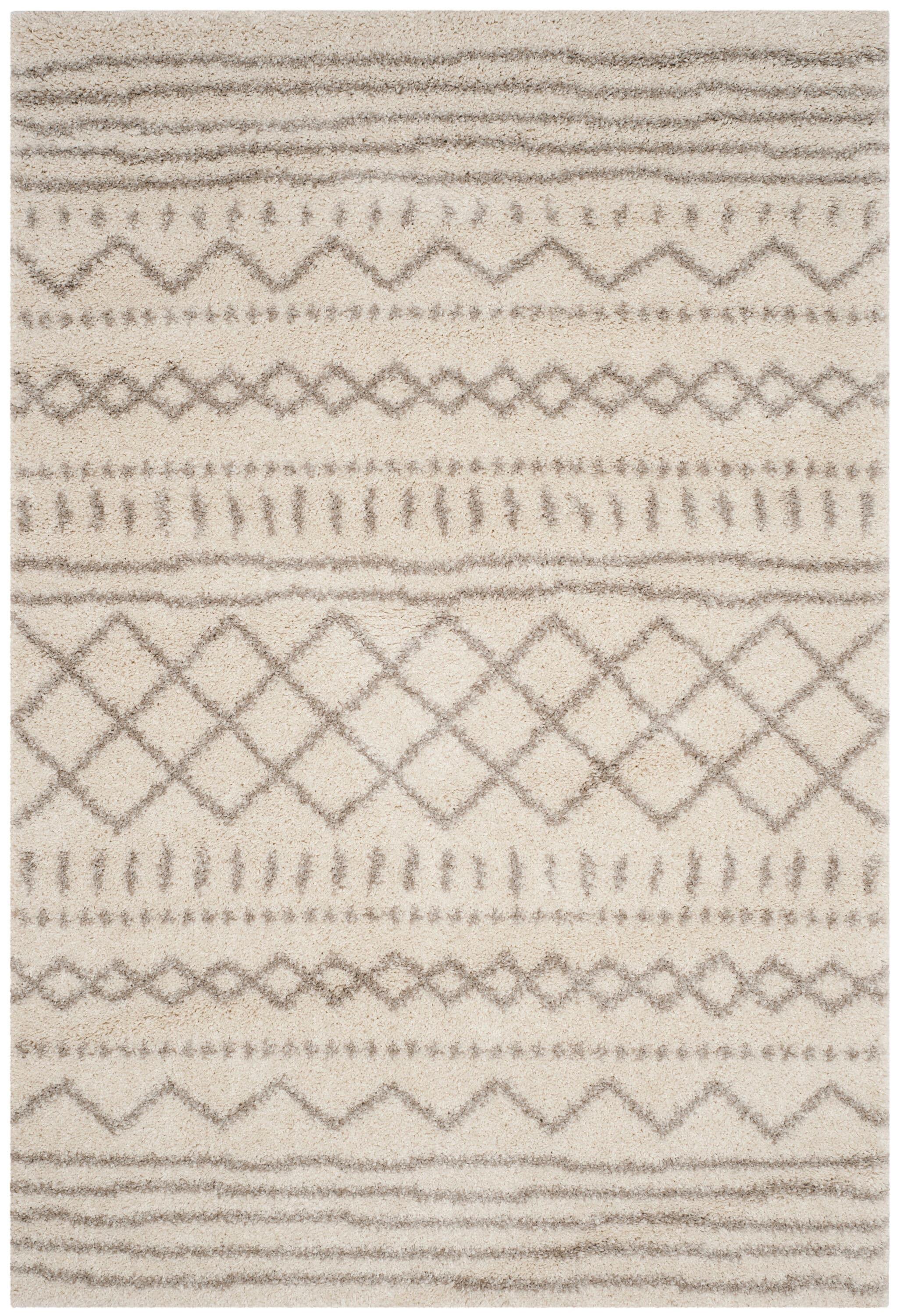 Arizona Shag ASG741 Power Loomed Indoor Area Rug - Ivory/Beige - 5'1"x7'6" - Safavieh